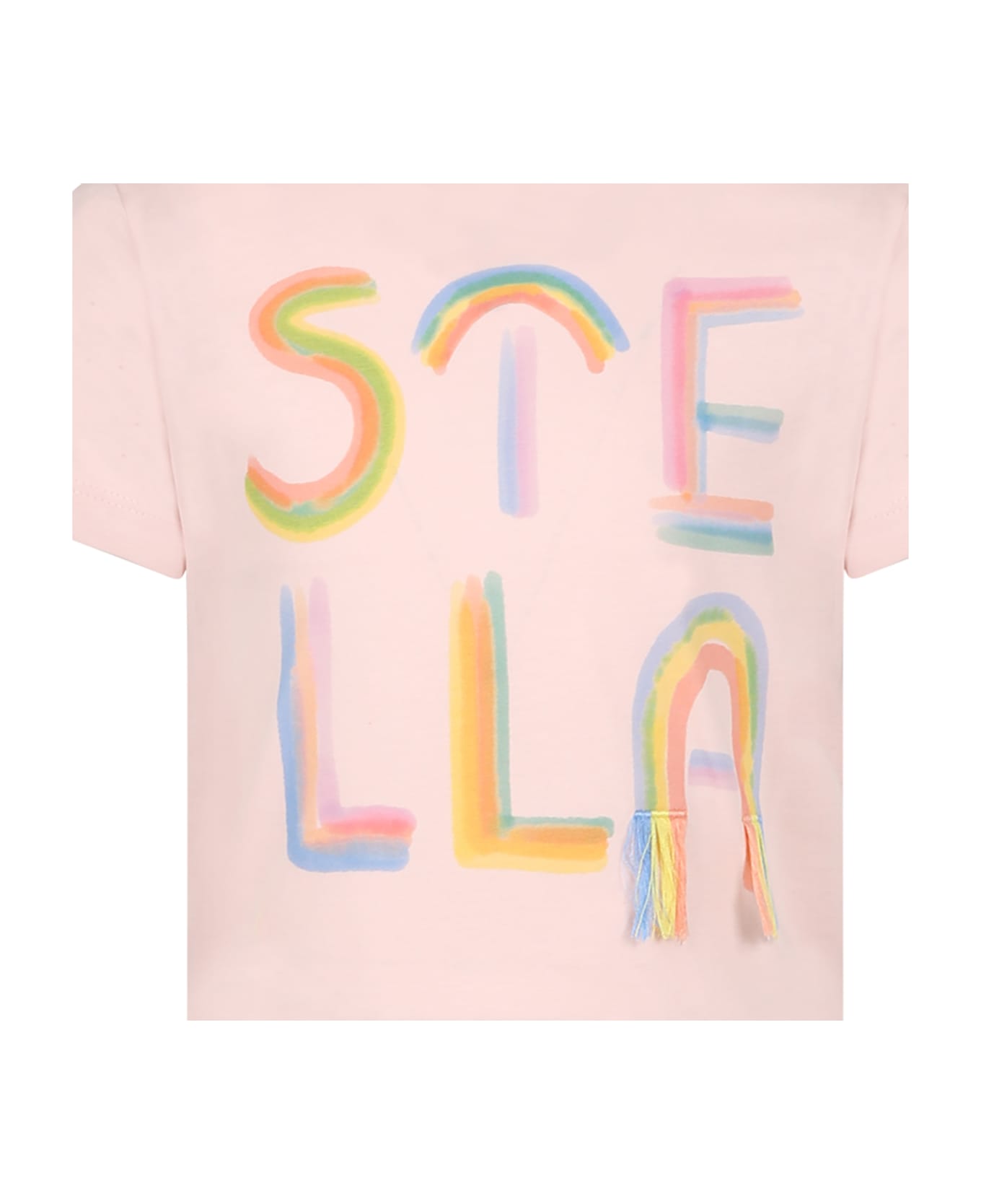Stella McCartney Kids Pink T-shirt For Girl With Logo - Pink