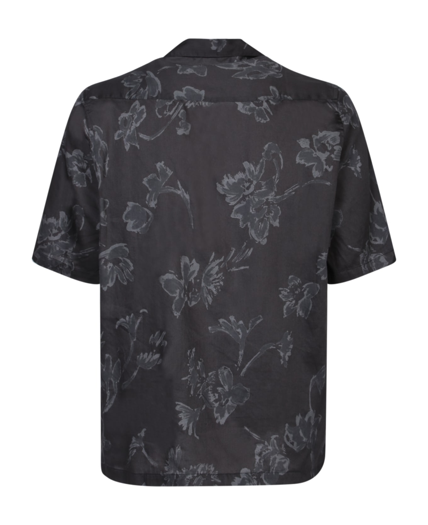 Officine Générale Short Sleeves Black/grey Shirt - Black