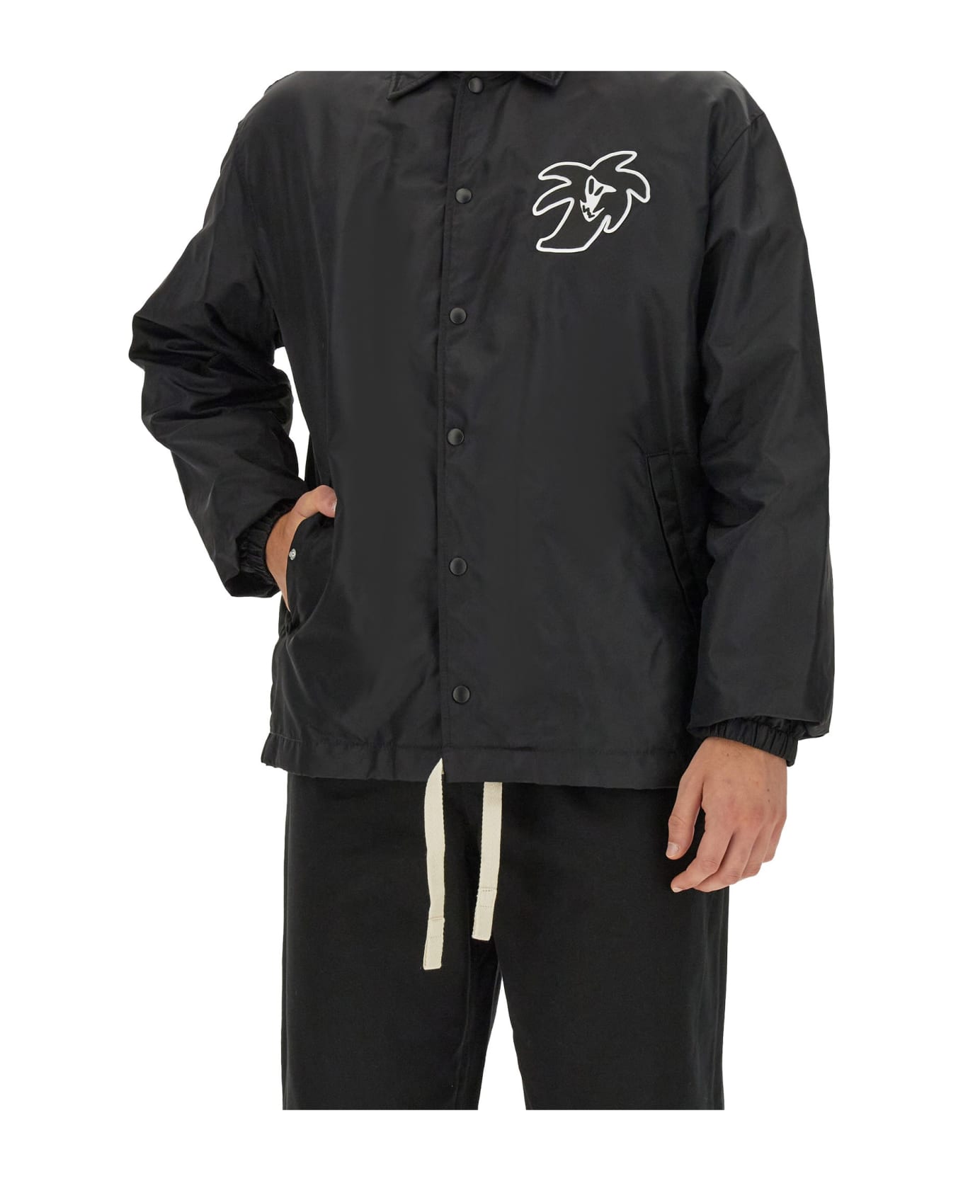 Palm Angels Hunter Coach Jacket - Black White コート