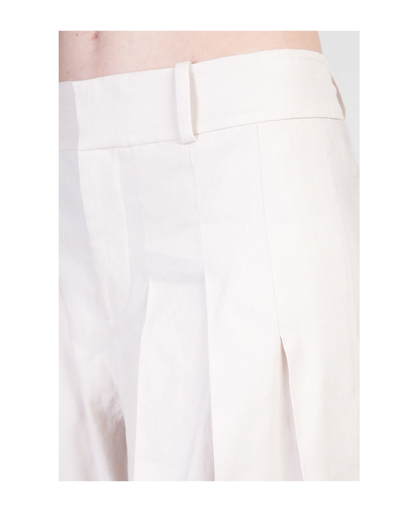 Alice + Olivia Simon Pants In Beige Linen - beige
