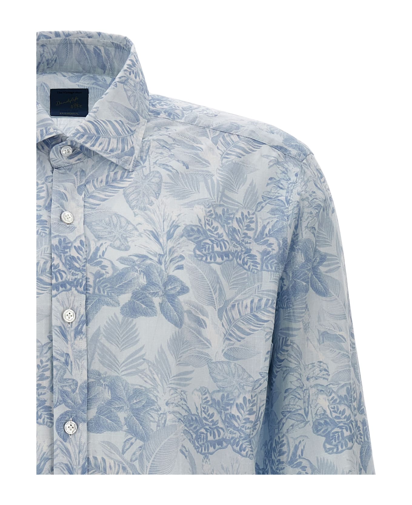 Barba Napoli Floral Print Shirt - Light Blue