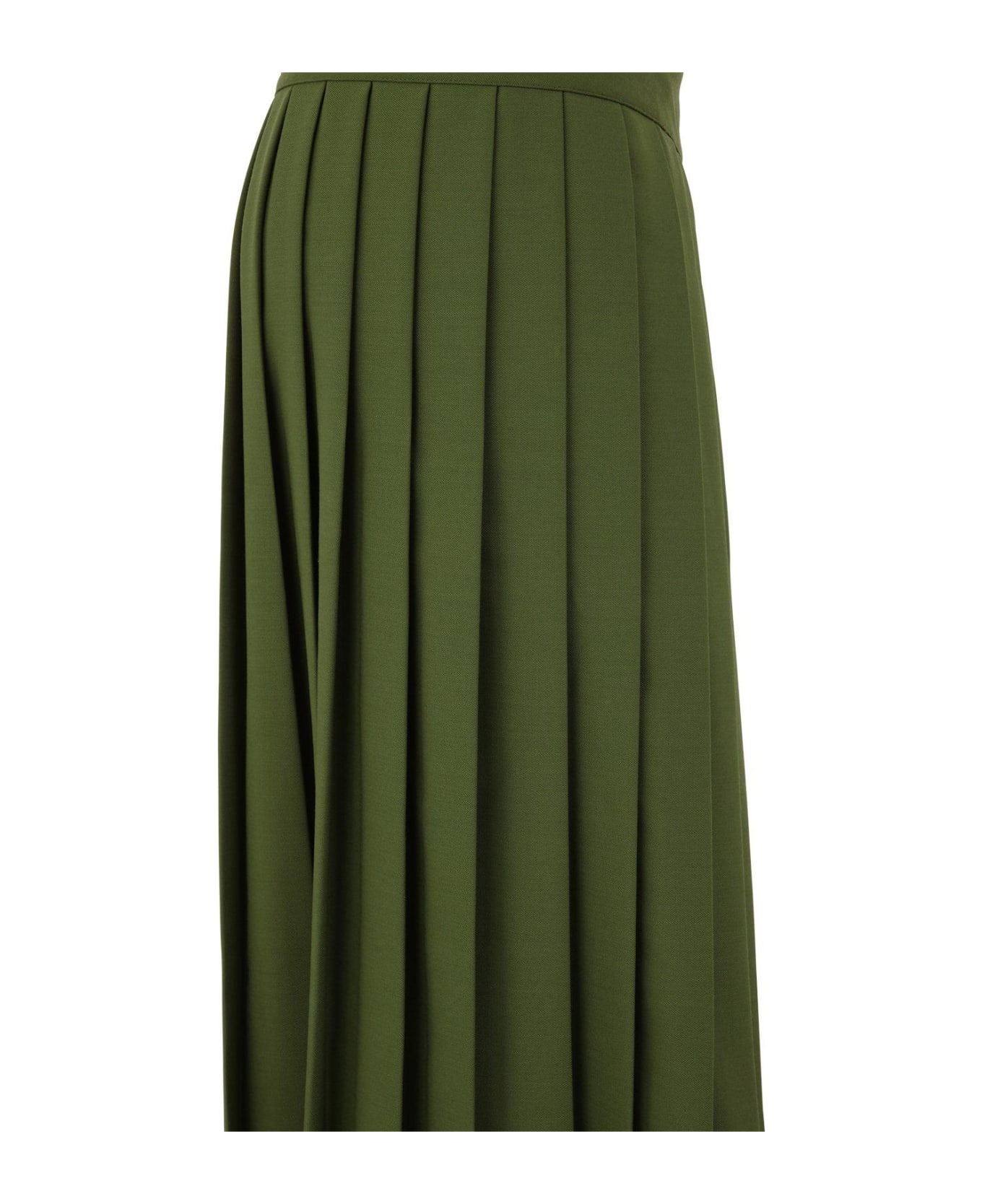 Golden Goose Front Slit Pleated Skirt - Green