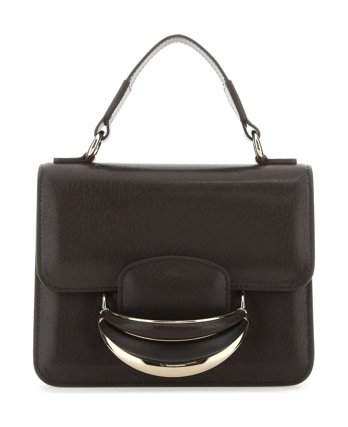 Chloé Dark Brown Leather Small Kattie Handbag - 297 トートバッグ