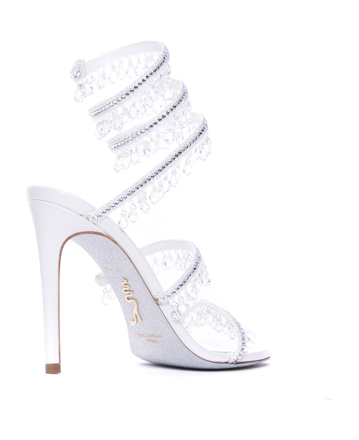 René Caovilla Chandelier Sandals 105 - White