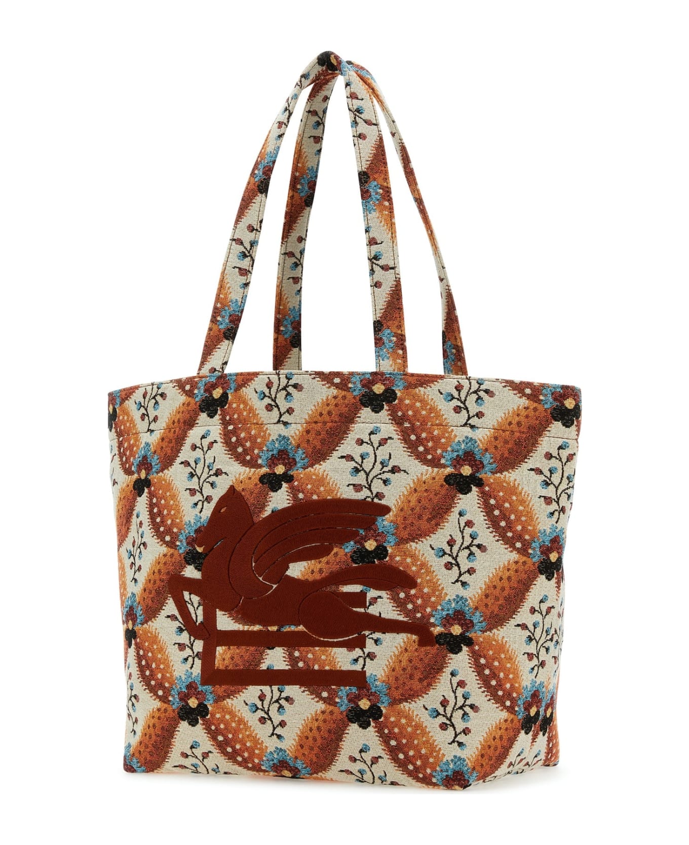 Etro Embroidered Canvas Medium Soft Trotter Shopping Bag