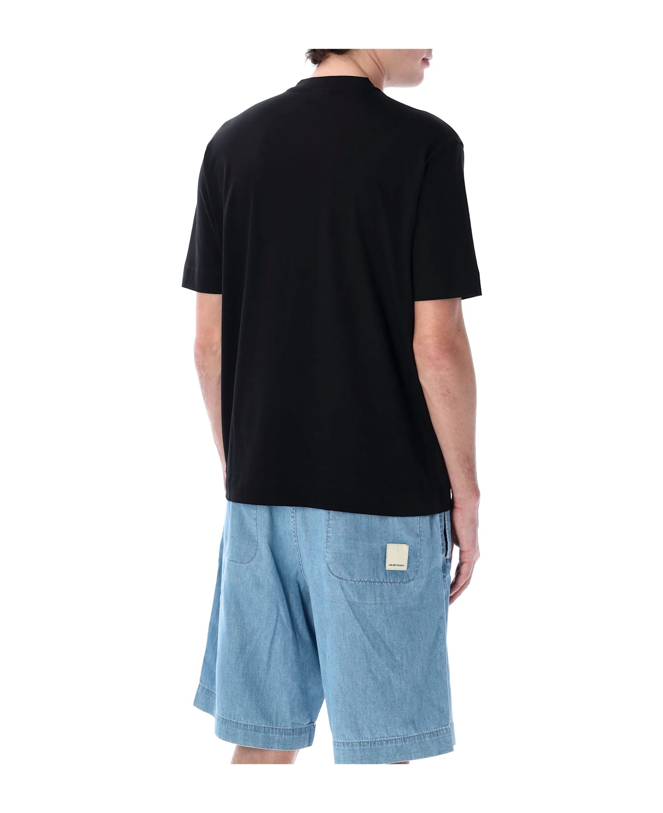 Emporio Armani Jacquard Logo T-shirt - BLACK