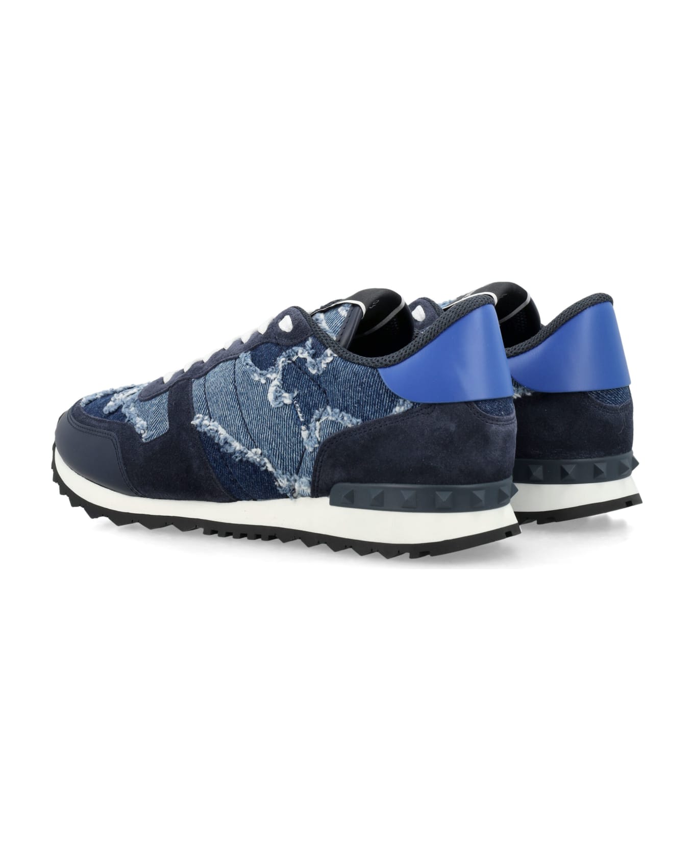 Valentino Garavani Rockrunner Camouflage Denim Sneakers - BLUE BLACK スニーカー