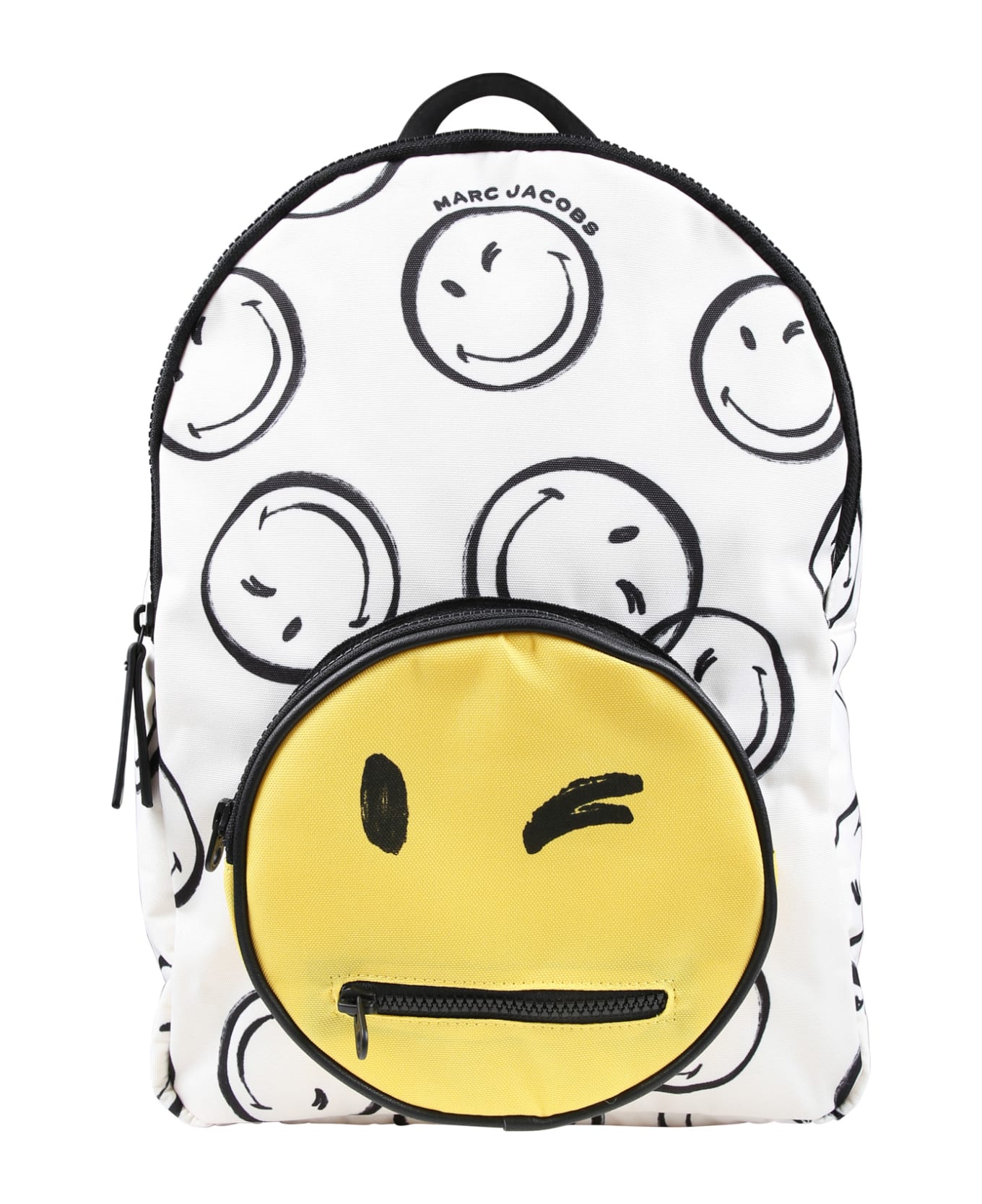 Marc Jacobs Ivory Backpack For Kids With Yellow Smiley - White