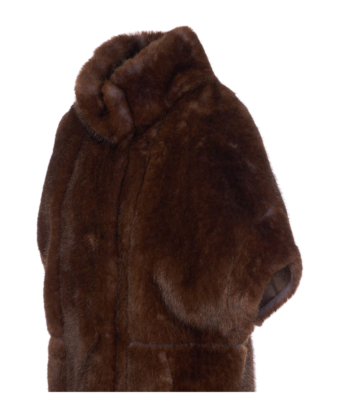 Valentini 1972 Eco Fur Zibellino Vest - Brown
