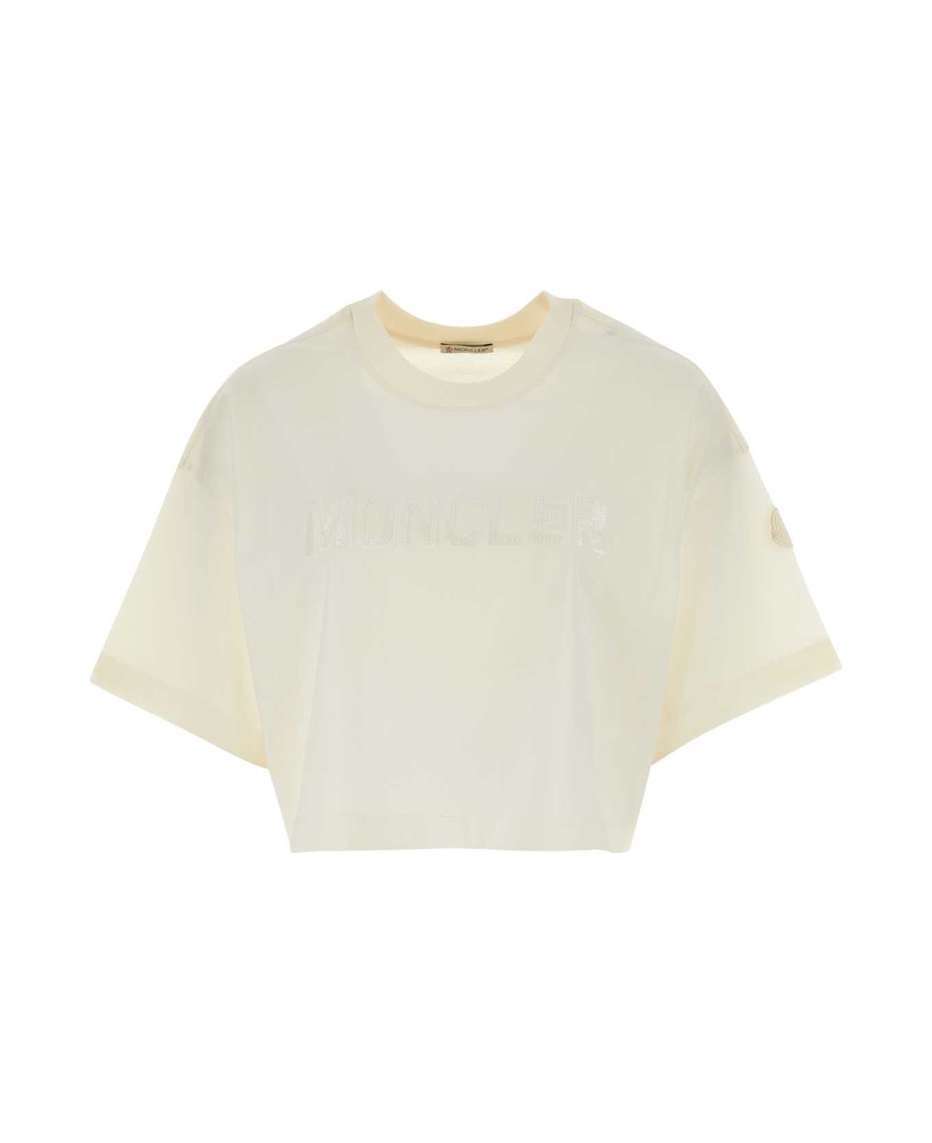 Moncler Ivory Cotton Oversize T-shirt - 034