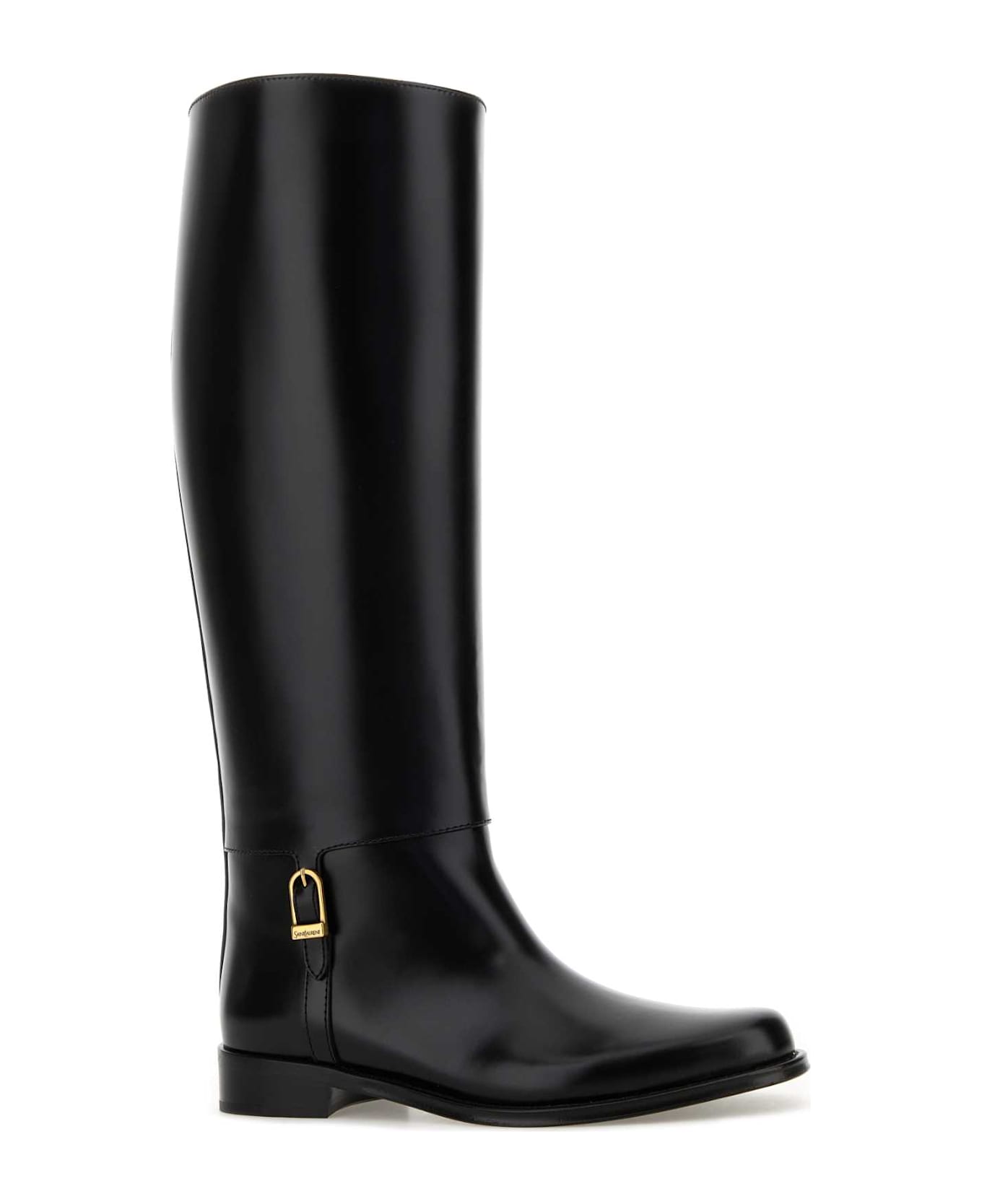 Saint Laurent Black Leather Julia Boots - NERO
