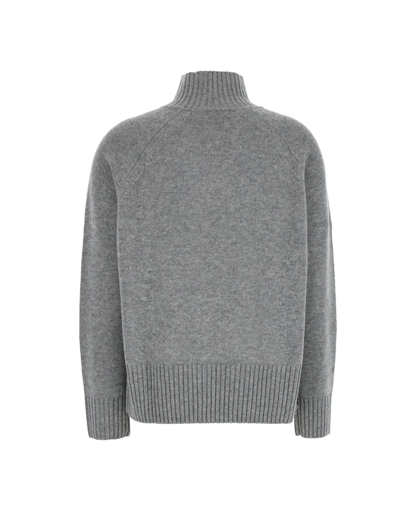 Allude Grey High Neck Sweater In Wool And Cashmere Woman - Grey