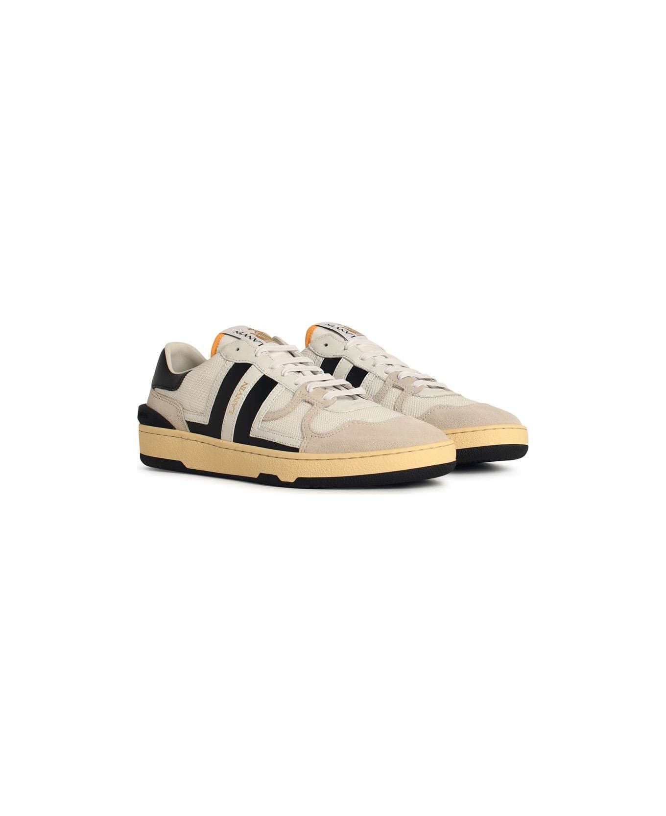 Lanvin 
clay
 White Leather Blend Sneakers - White