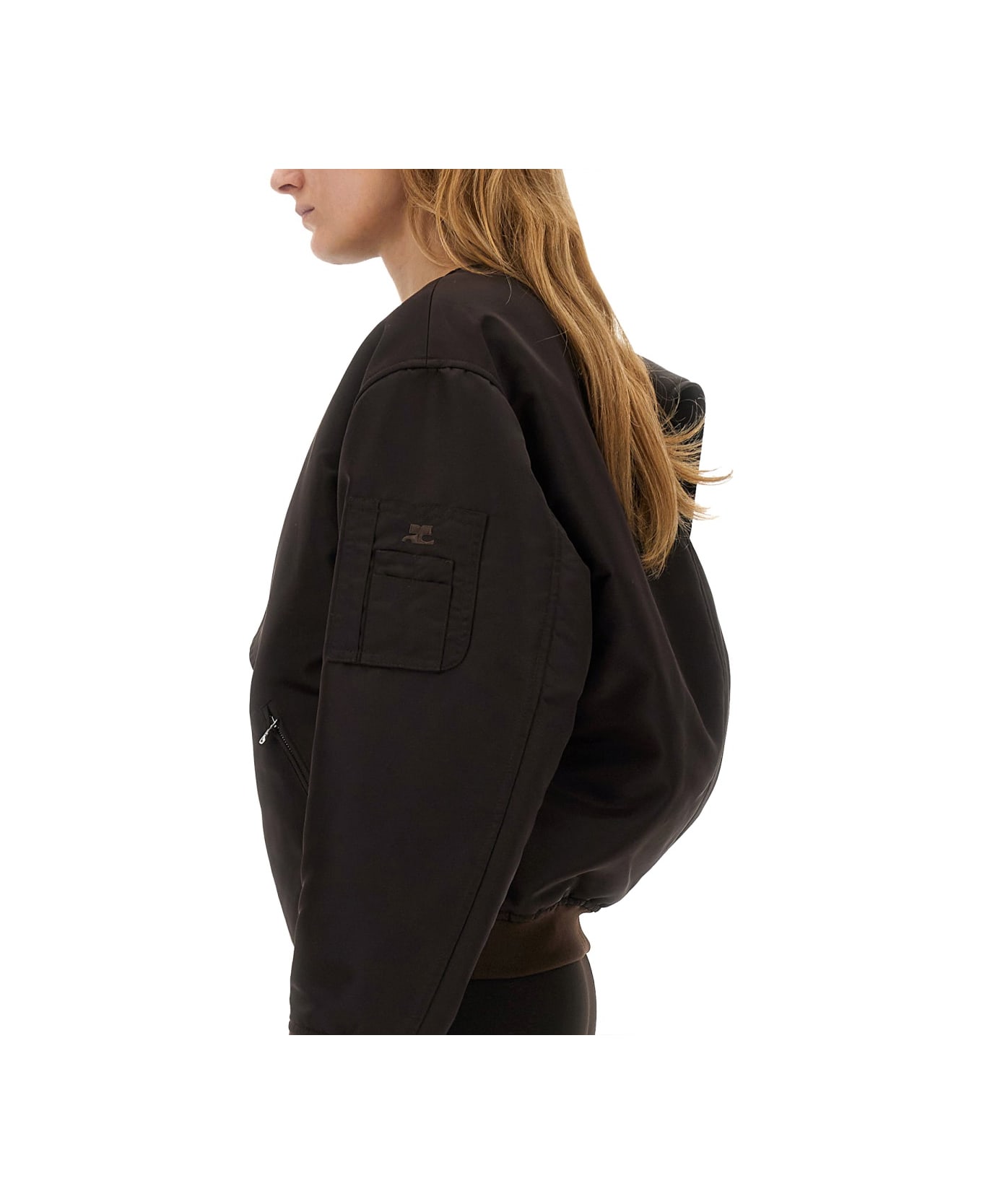 Courrèges Bow Neck Bomber Jacket - BROWN