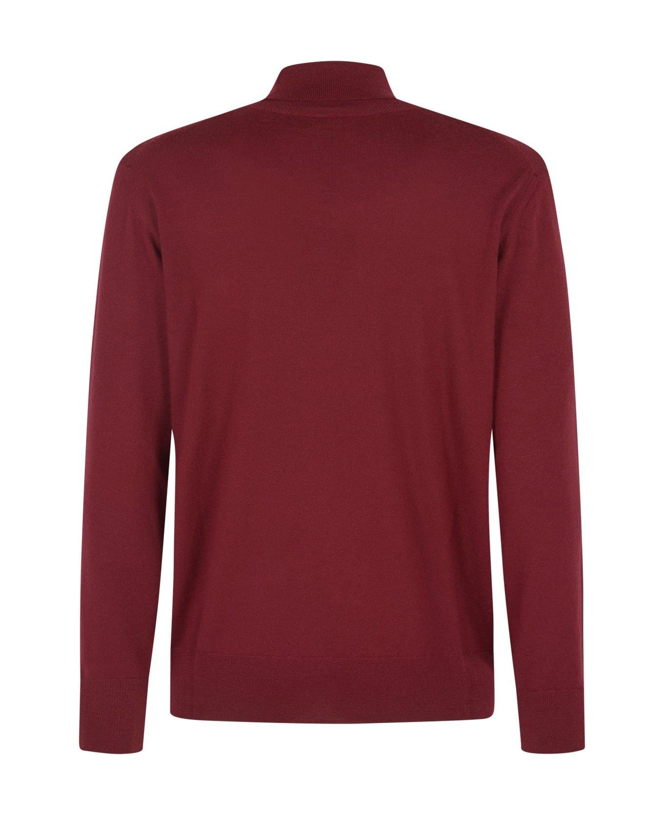 Etro Pegaso Embroidered Turtleneck Jumper - BORDEAUX