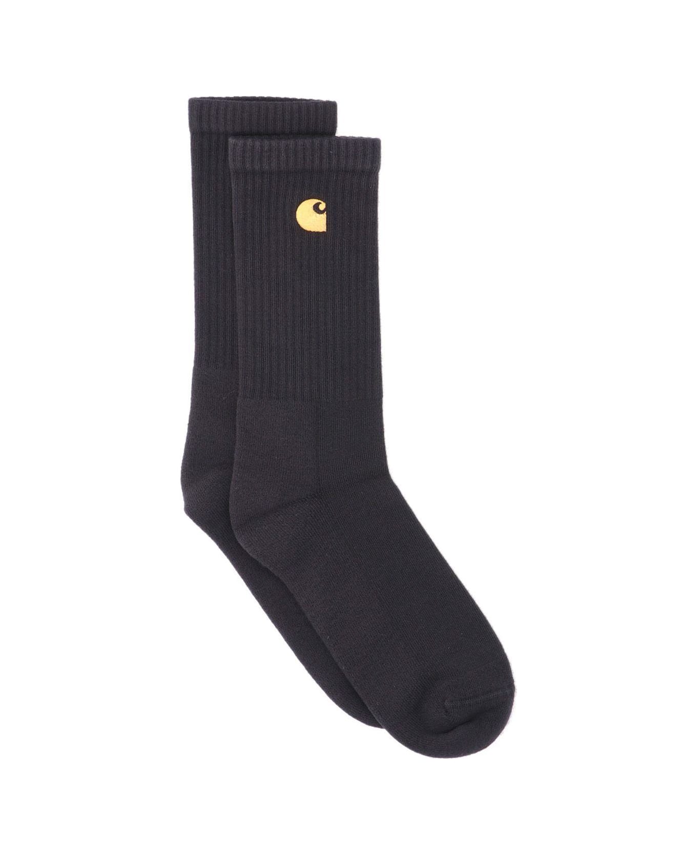 Carhartt 'chase' Logo Socks - Nero/oro
