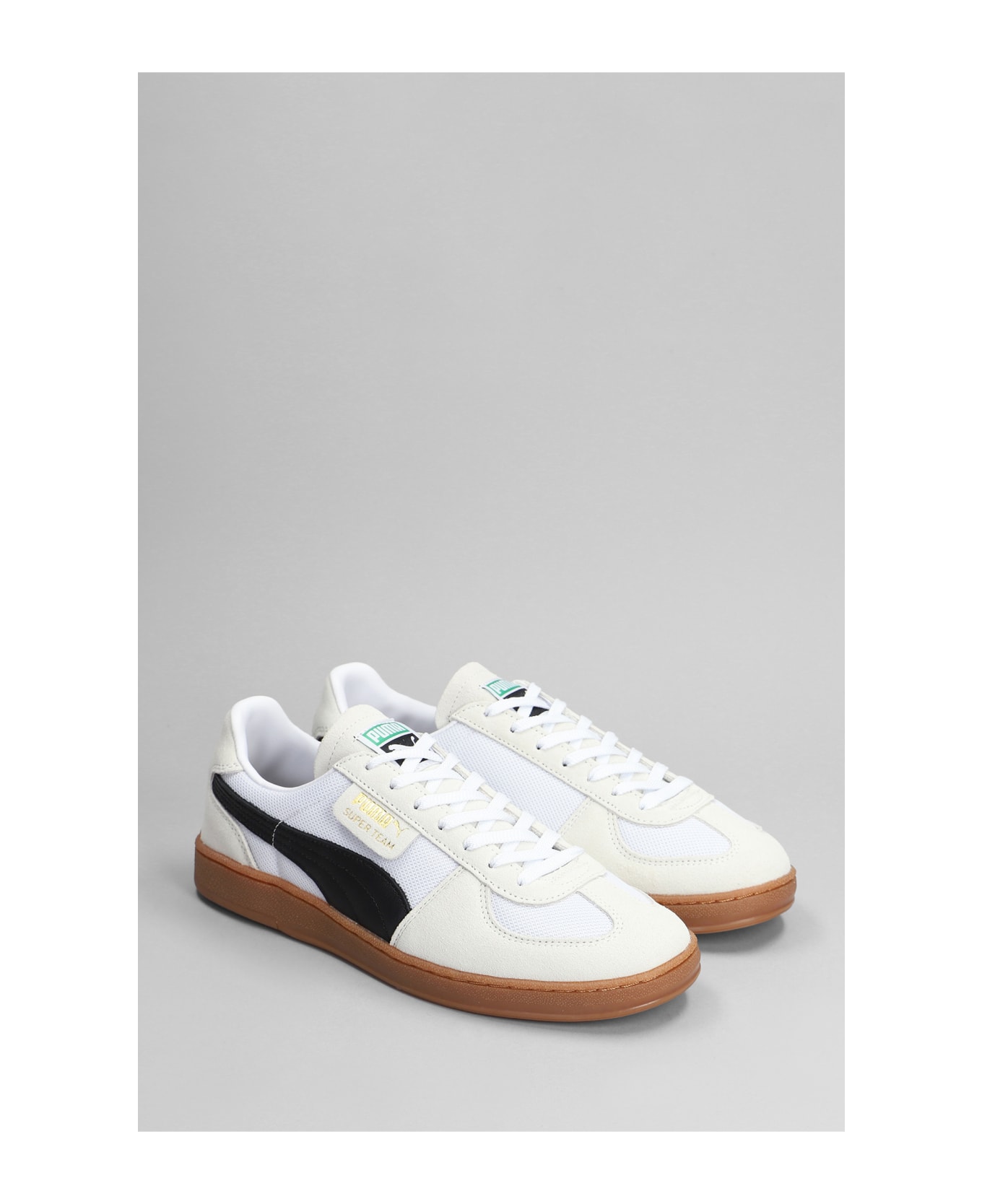 Puma Super Team Og Sneakers In White Suede And Fabric - white