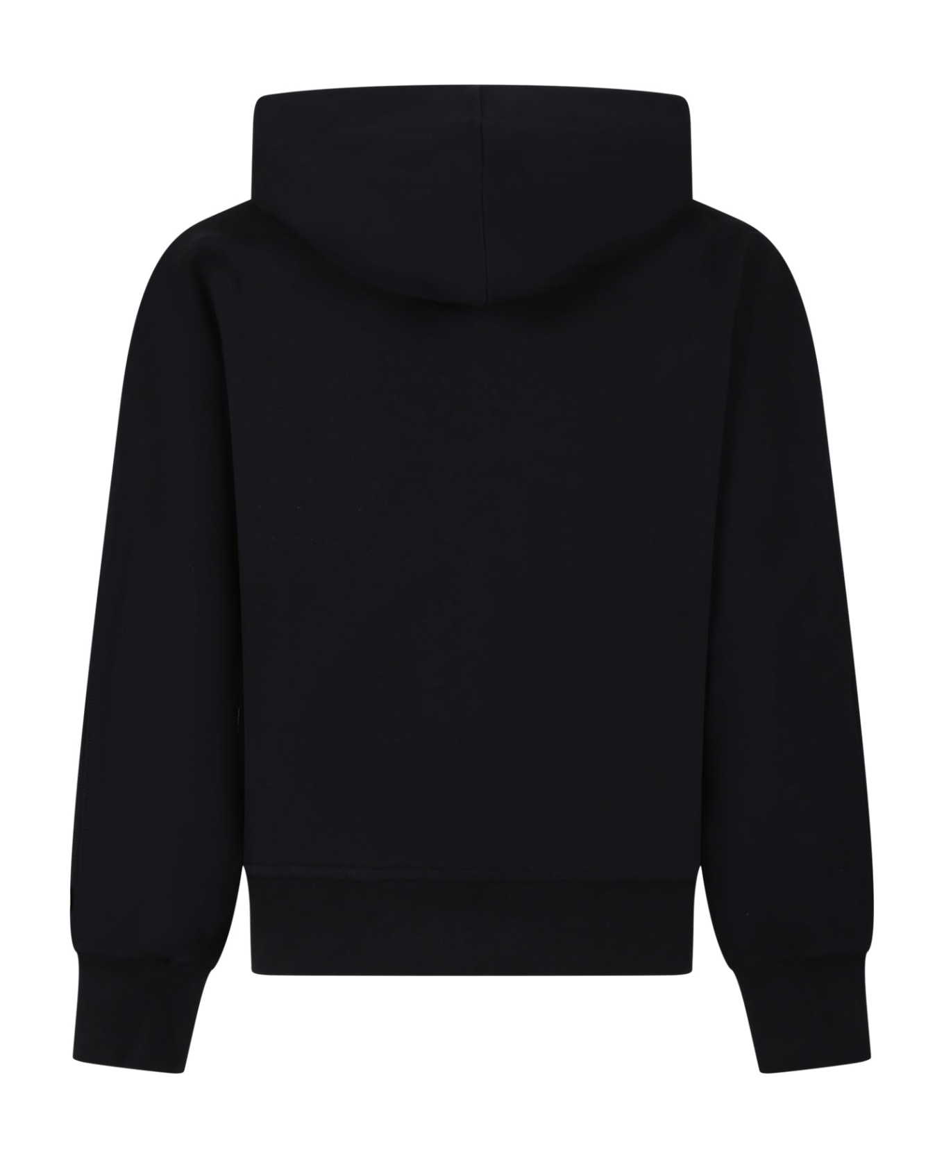 MSGM Black Sweatshirt For Kids With Logo - Black