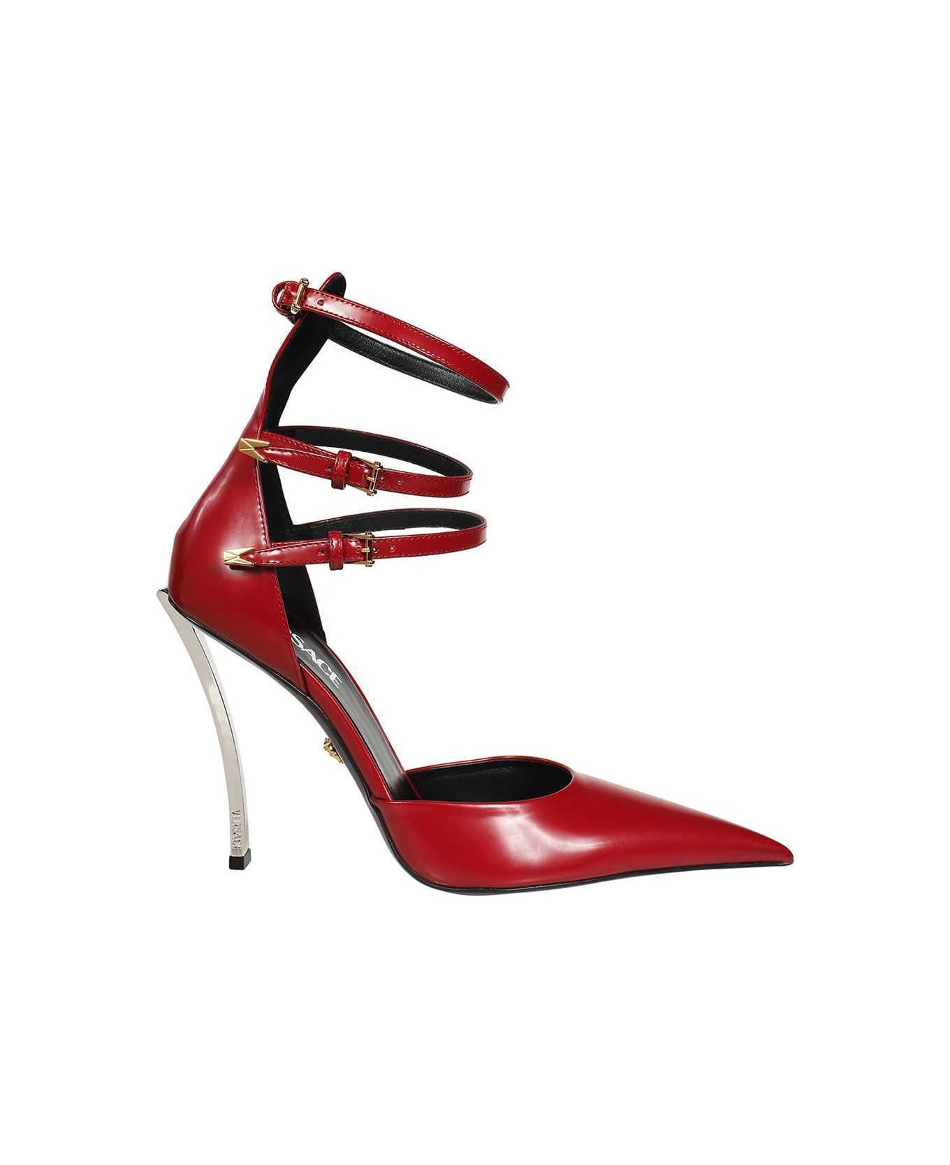 Versace Leather Pumps - Burgundy