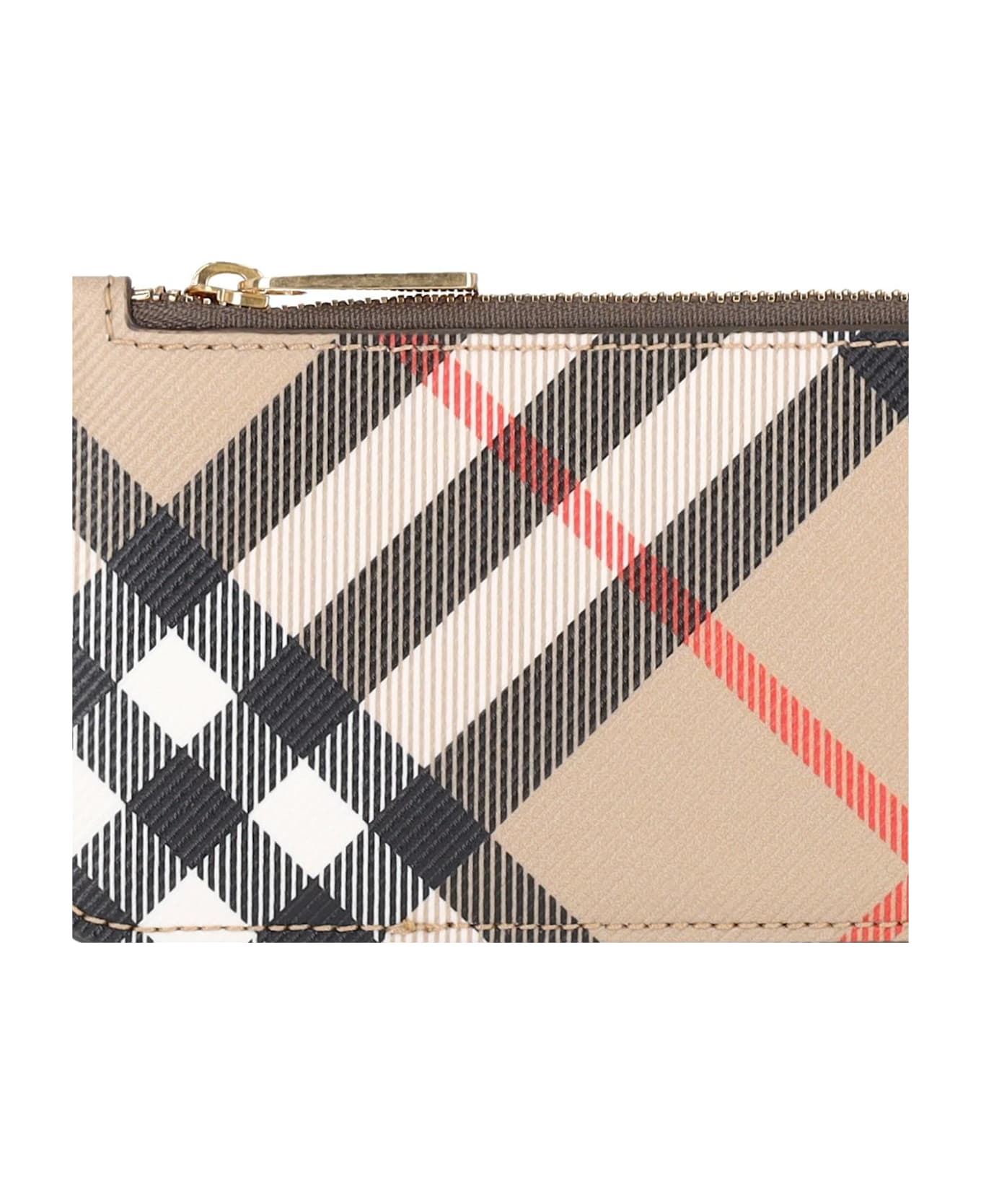 Burberry 'check' Zip Card Holder - SAND