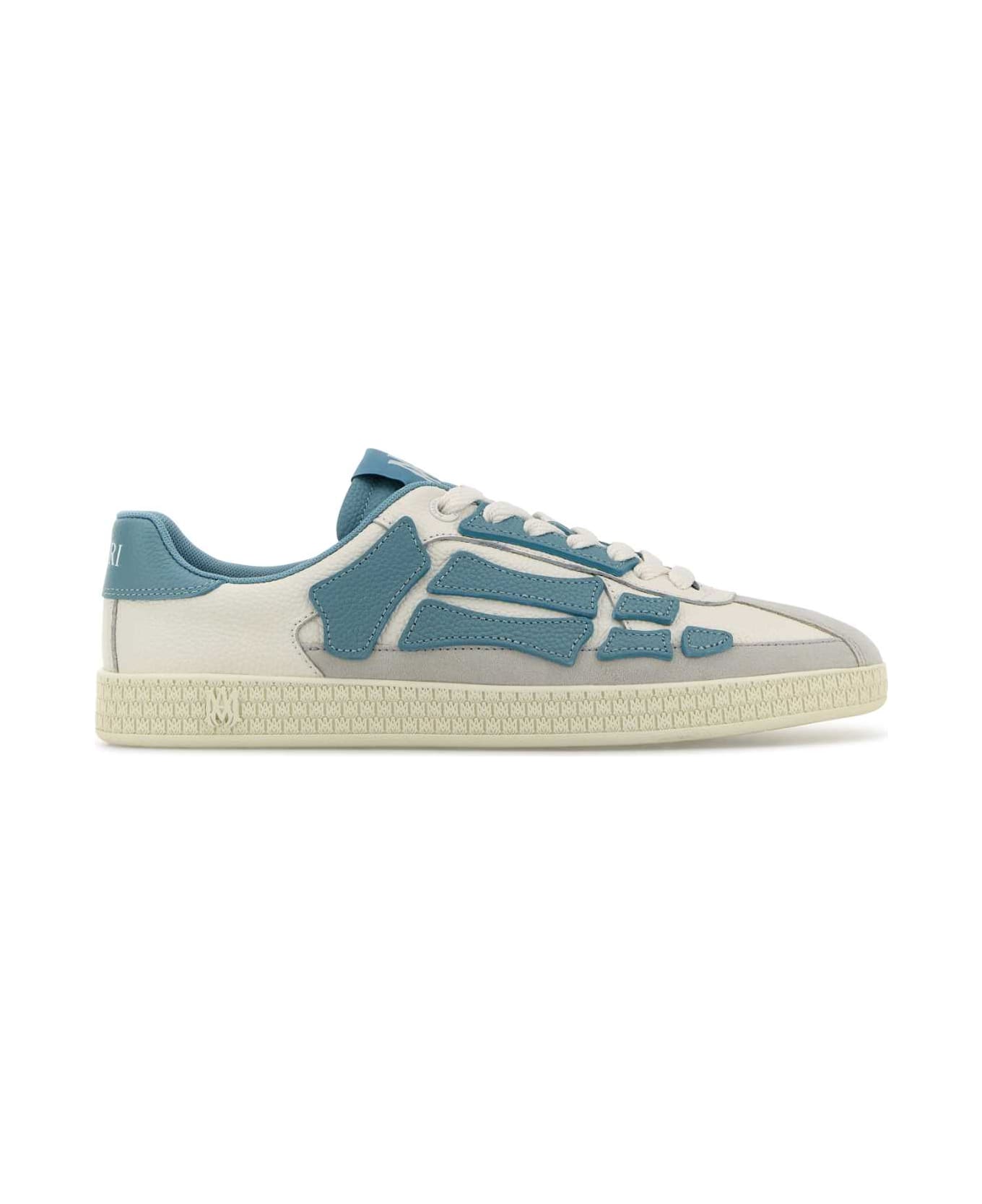 AMIRI Multicolor Leather And Suede Pacific Bones Sneakers - DUSTYBLUE