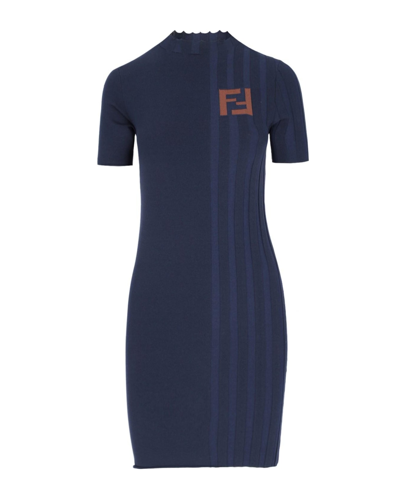 Fendi Logo Mini Dress - Blue