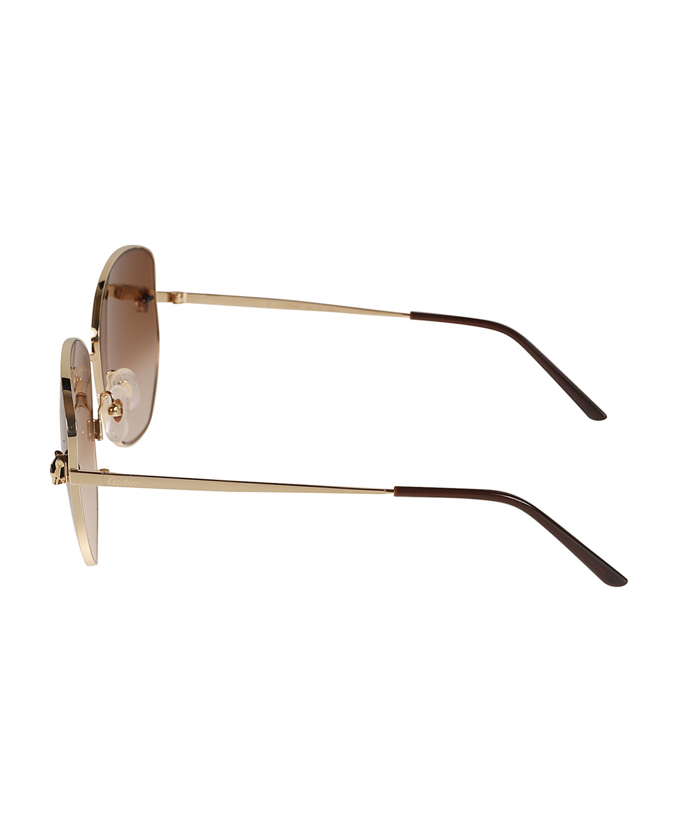 Cartier Eyewear Curve Square Sunglasses - Gold/Brown