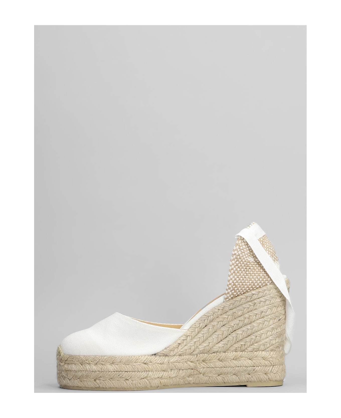 Castañer Carina-8ed-001 Wedges In White Canvas - white