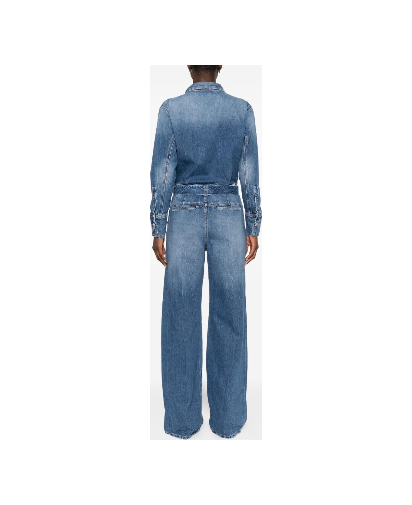 Icon Denim Blue Denim Jumpsuit - Blue