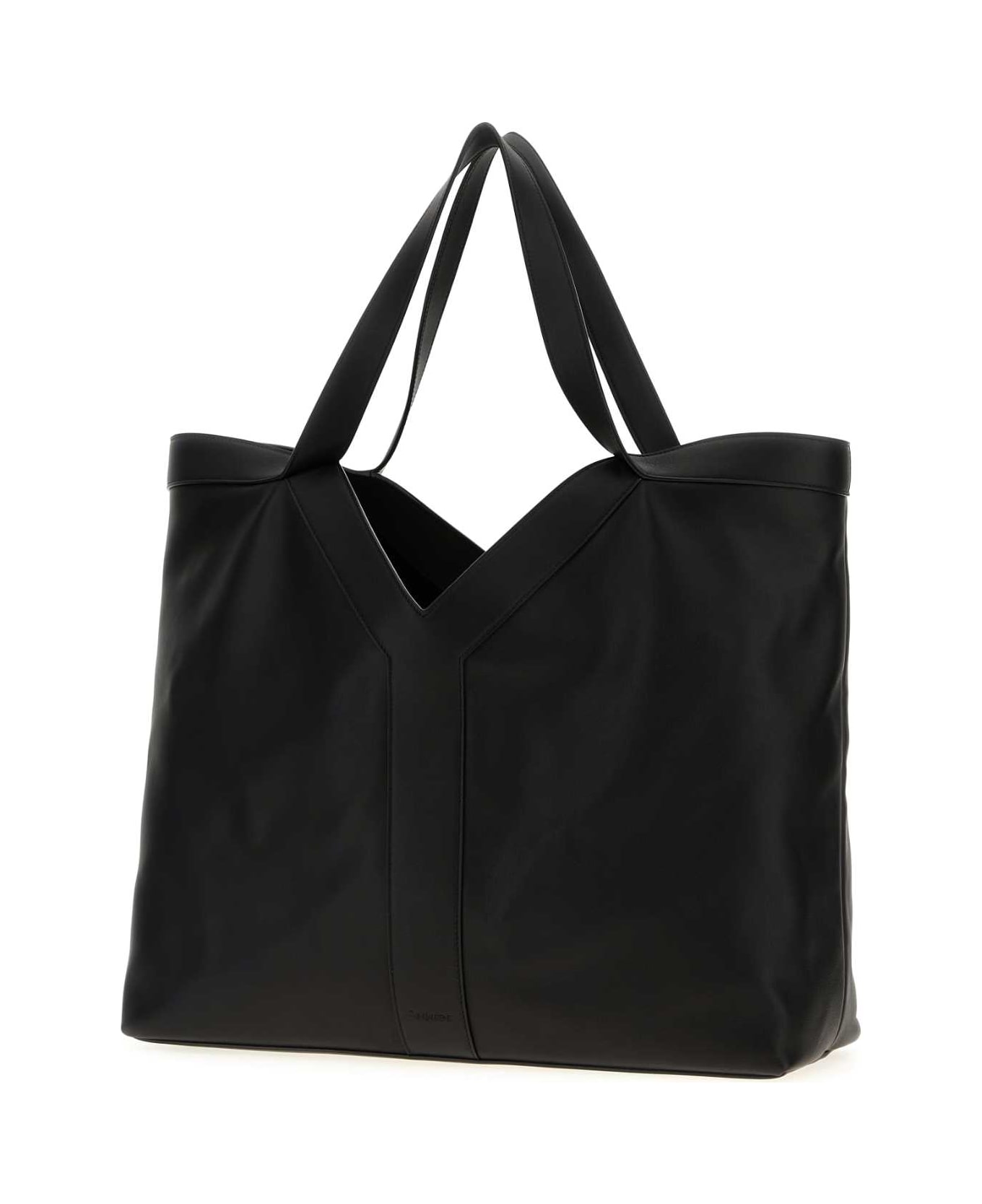 Saint Laurent Black Leather Large Y Shopping Bag - NERO