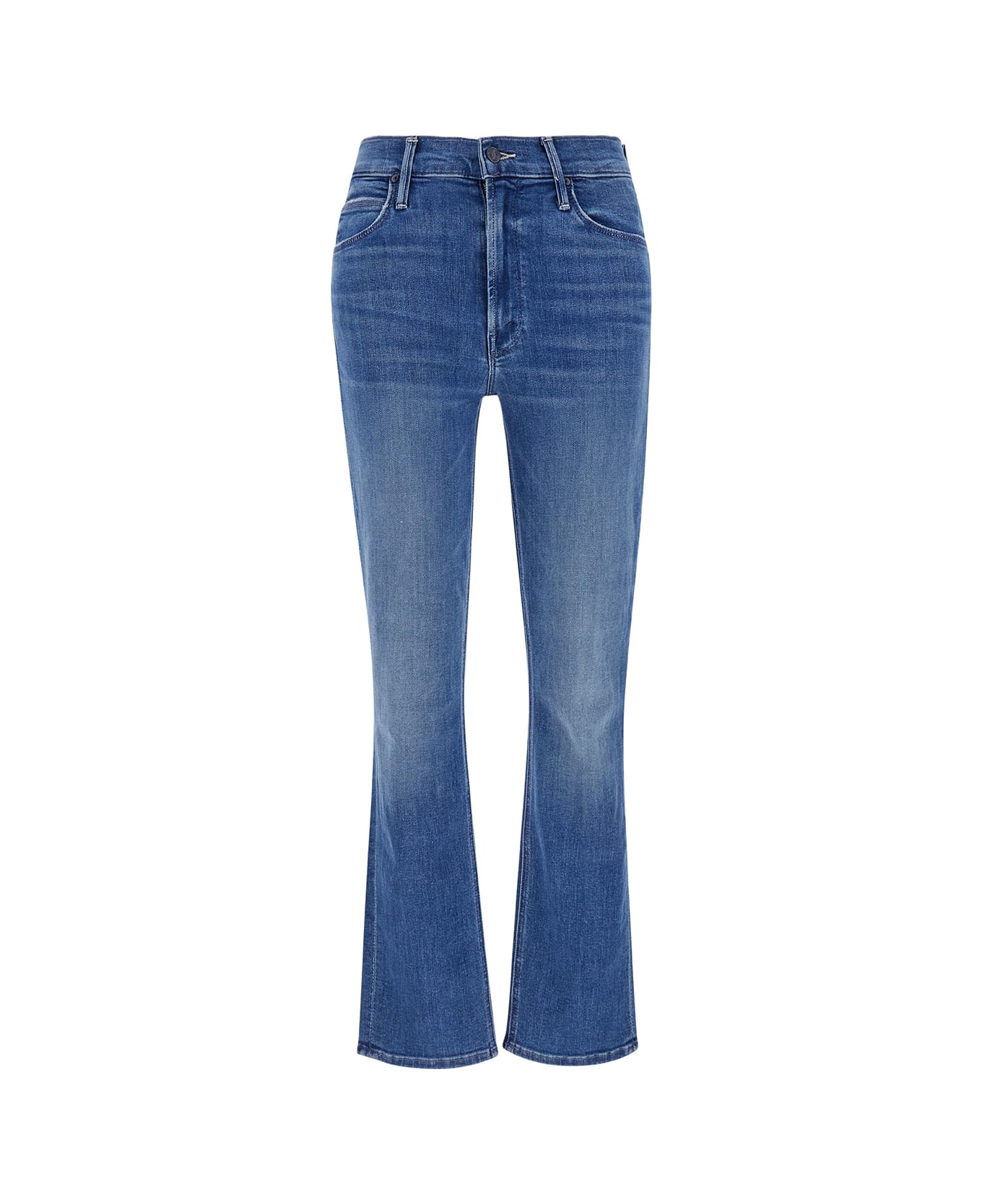 Mother 'dazzler' Light Blue Mid-waist Five-pocket Jeans In Cotton Blend Denim Woman - Blu