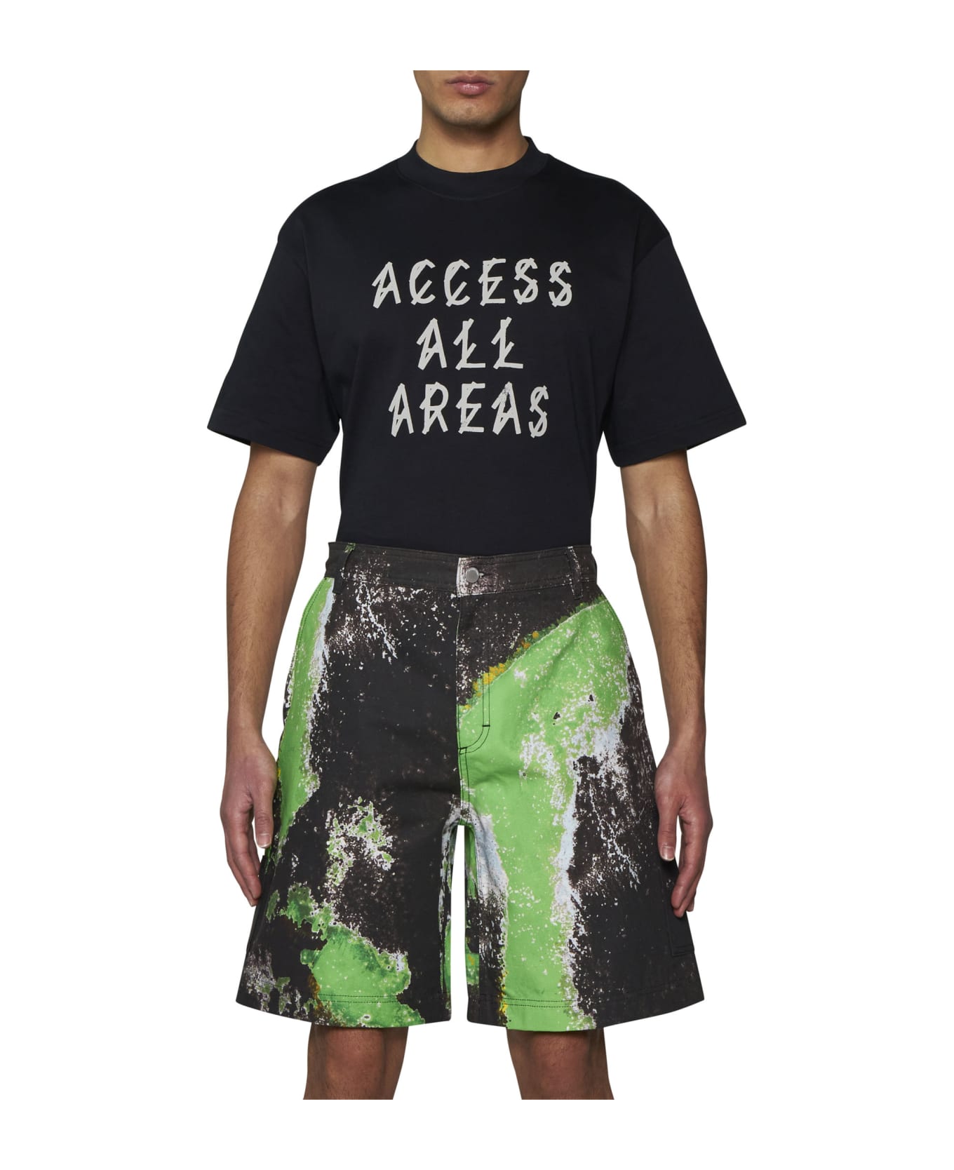 44 Label Group Shorts - Black+grunge green