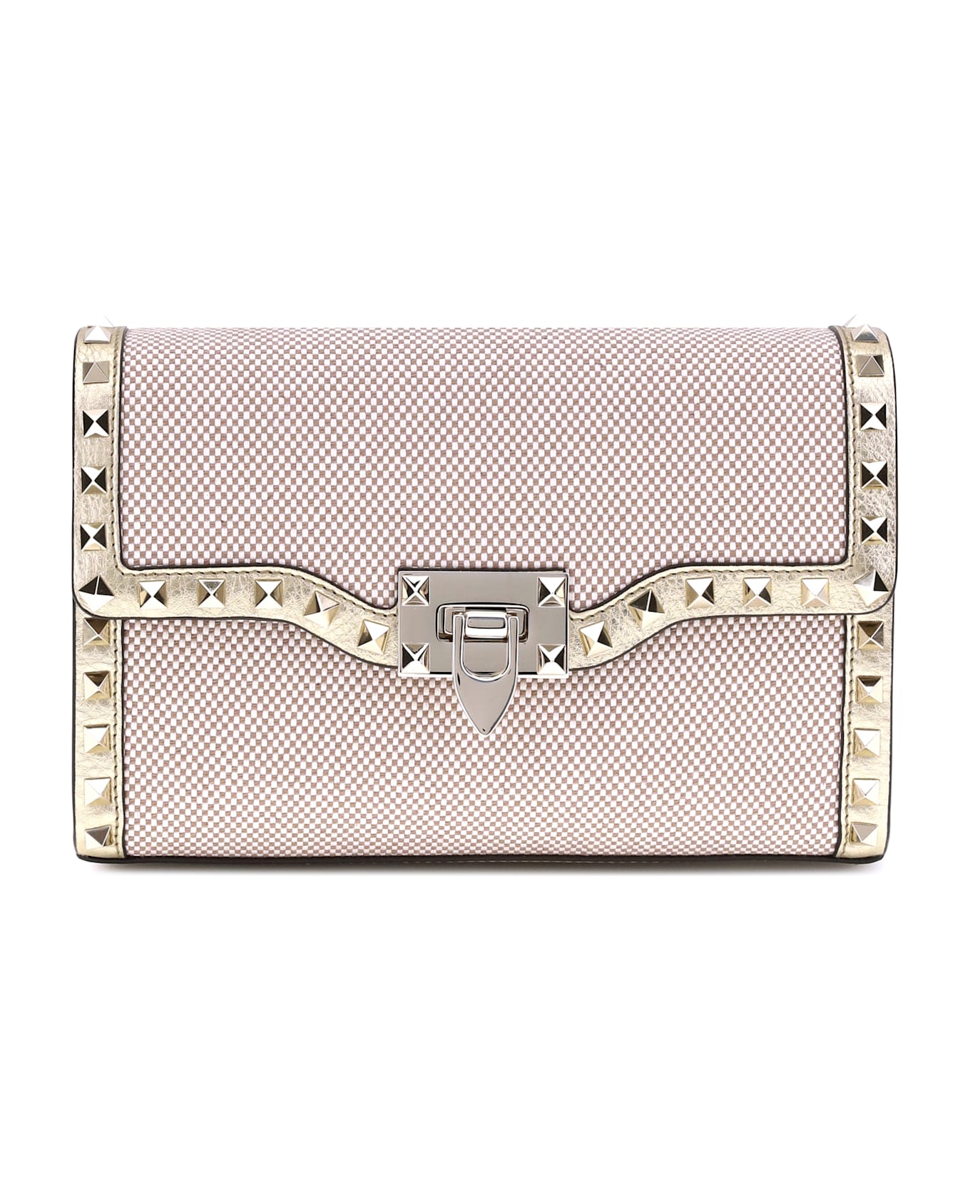 Valentino Garavani Small Canvas Rockstud Shoulder Bag