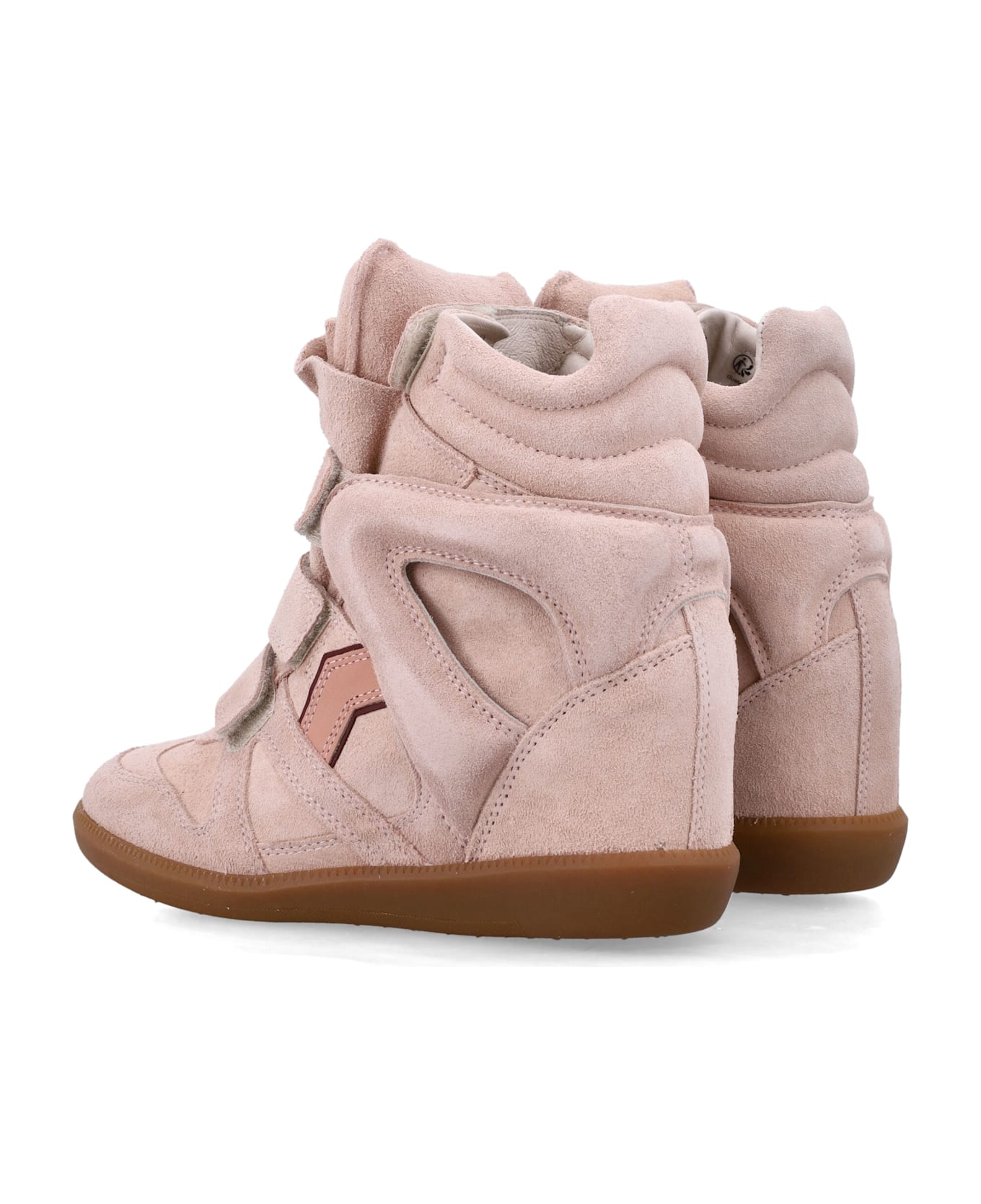 Isabel Marant Bekett Suede Leather Wedge Sneakers - PALE PINK PEACH