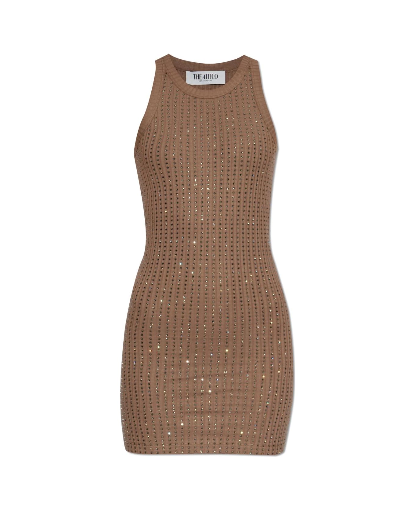 The Attico Dress With Decorative Finishing - BROWN