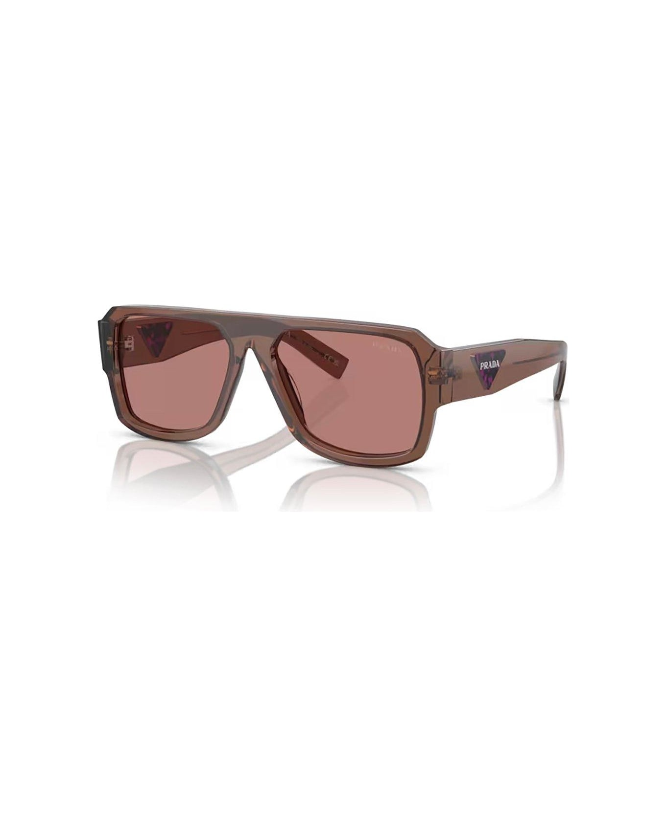 Prada Eyewear Rectangular Frame Sunglasses Sunglasses - 17O60B Transparent Brown