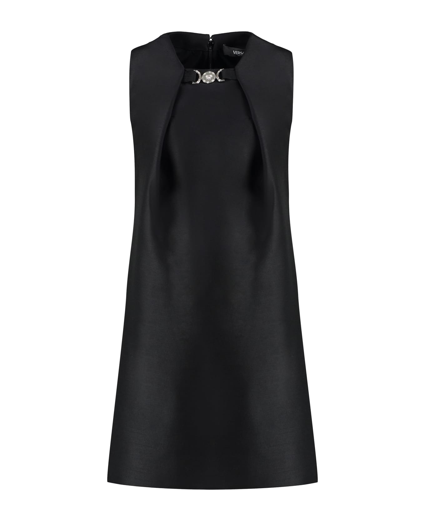 Versace Wool And Silk Mini Dress - black