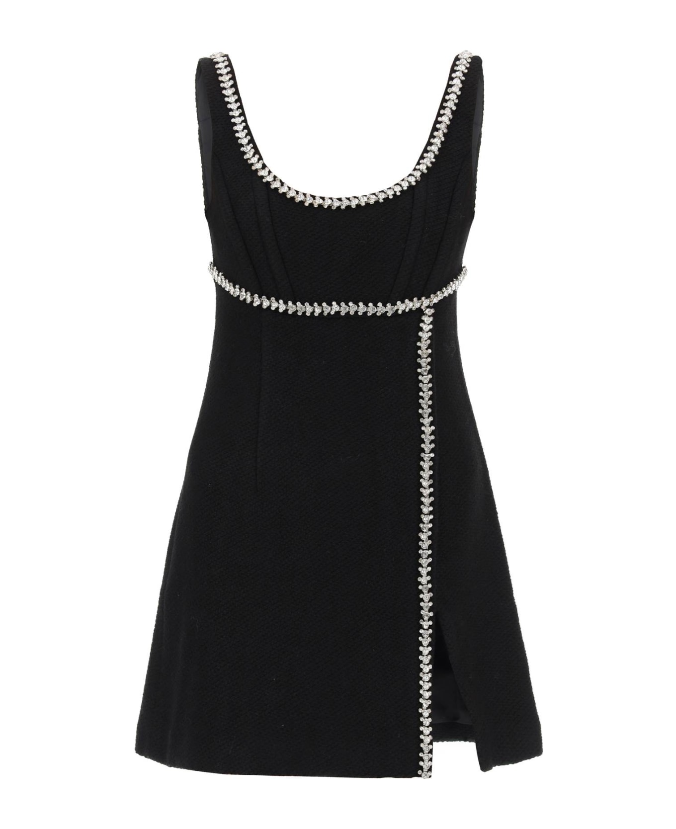 self-portrait Texturized-wool Mini Dress With Crystals - BLACK (Black) ワンピース＆ドレス