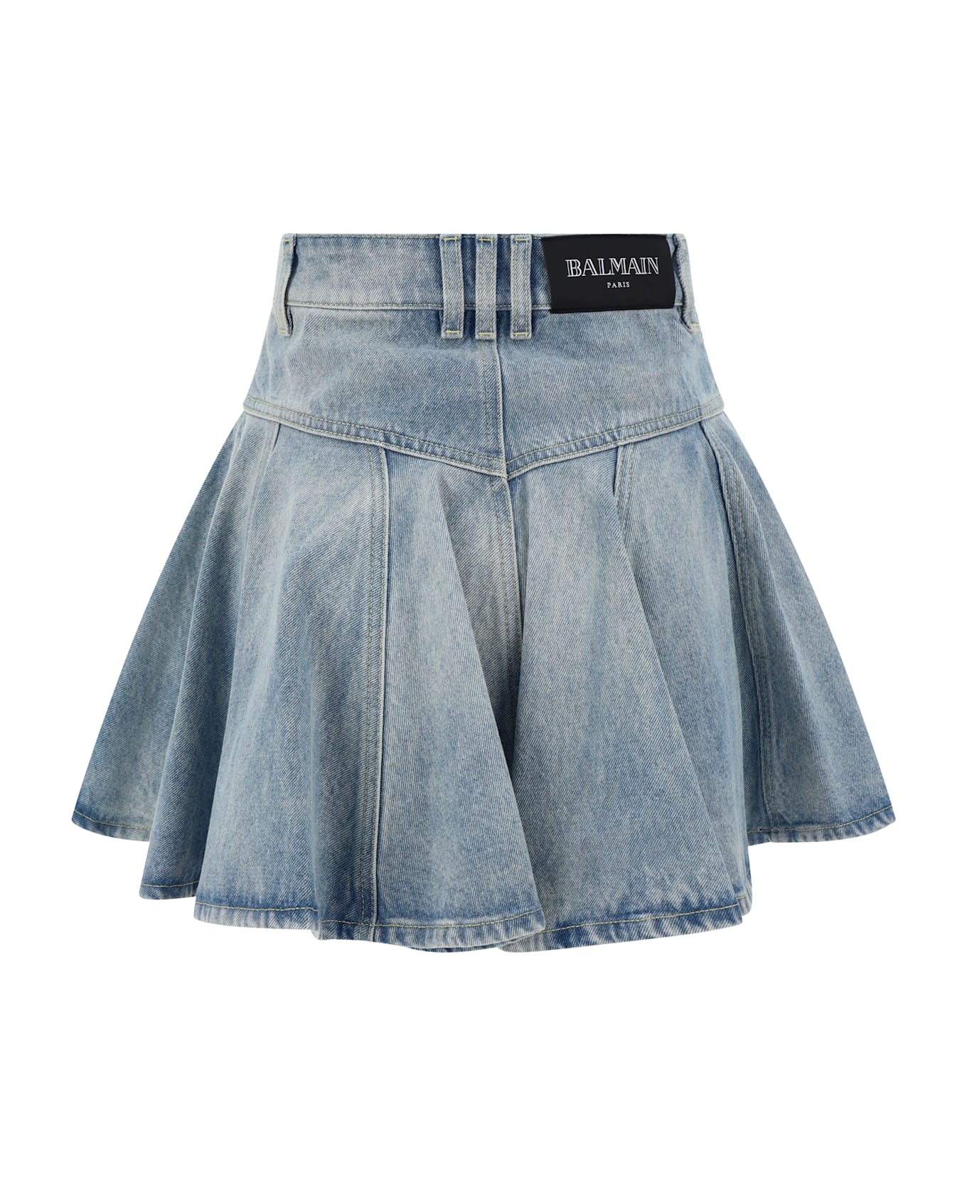 Balmain Denim Mini Skirt - Bleu Jean Clair