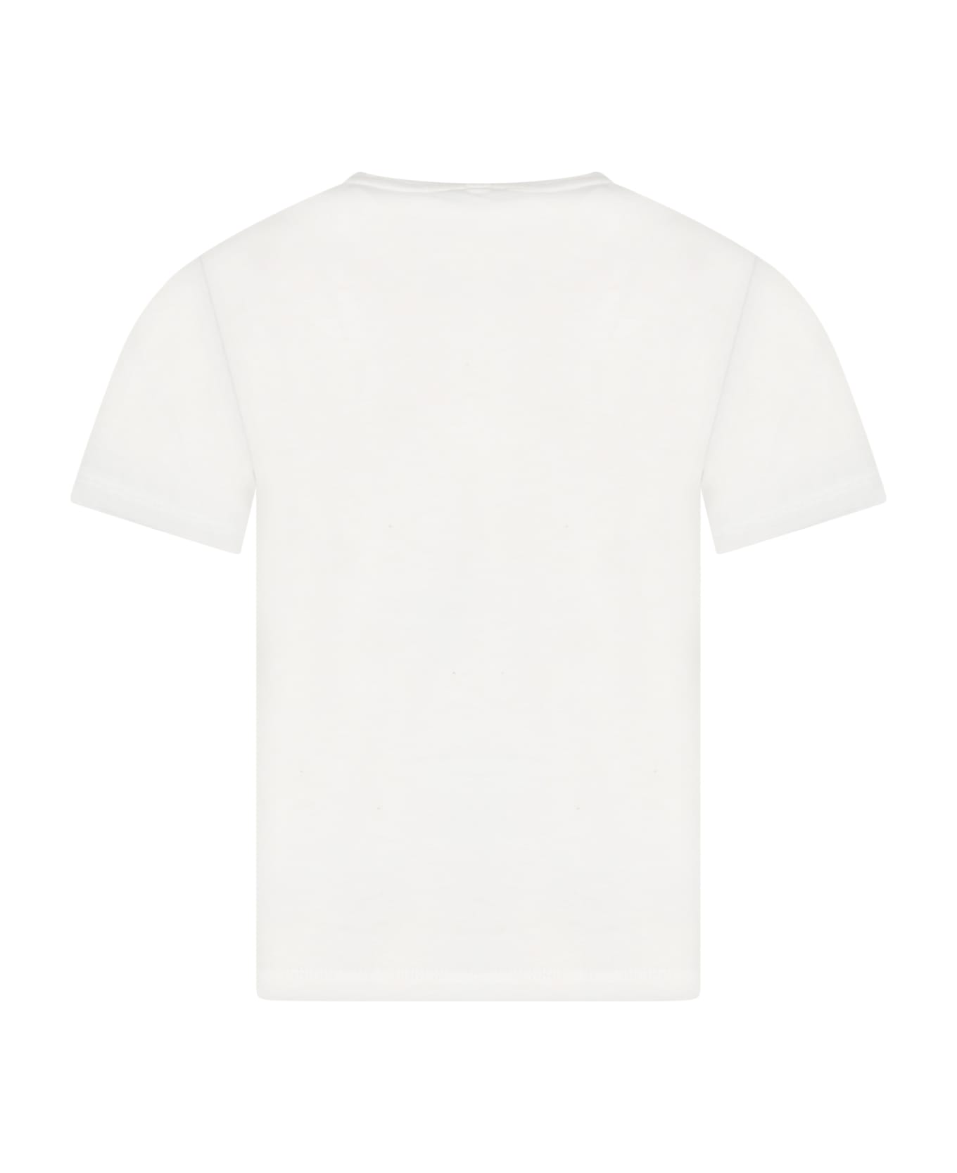 Stella McCartney Kids White T-shirt For Boy With Print And Logo - White Tシャツ＆ポロシャツ