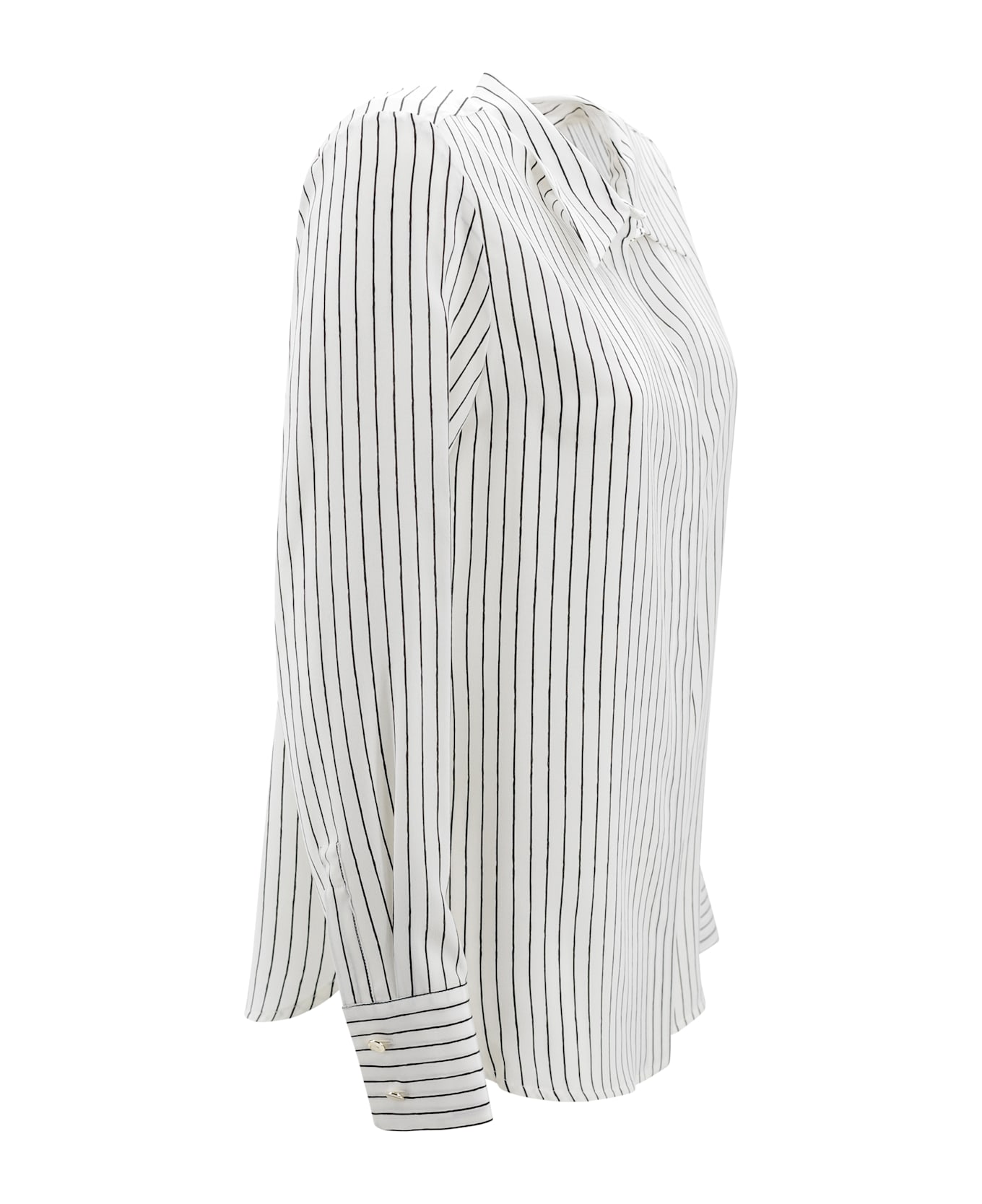 Max Mara Studio Printed Silk Lama Shirt - BIANCO