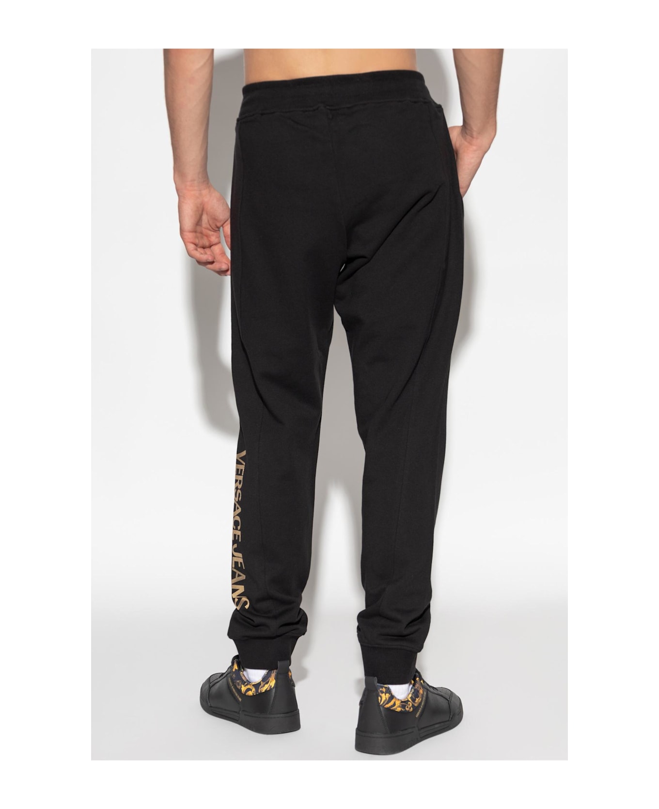 Versace Jeans Couture Sweatpants With Printed Logo - black