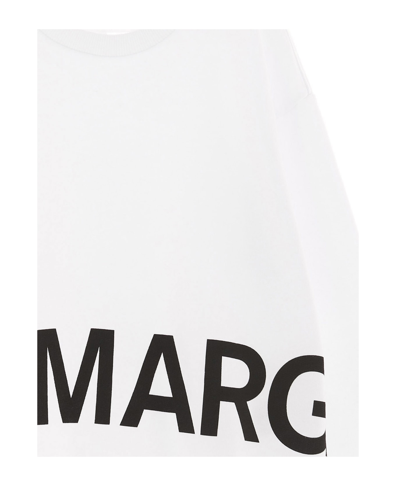 MM6 Maison Margiela Logo Print Sweatshirt - Bianco ニットウェア＆スウェットシャツ