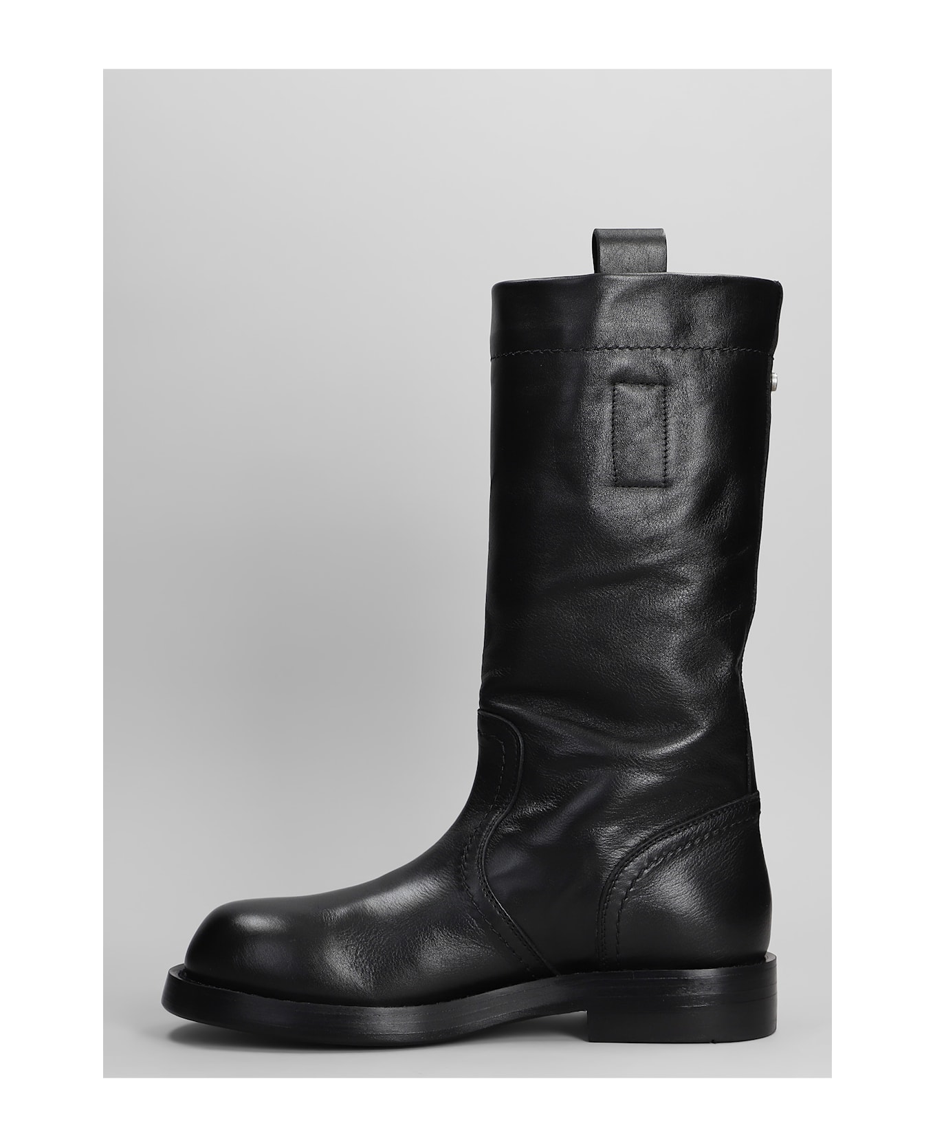 Ann Demeulemeester Bente Low Heels Boots In Black Leather - black