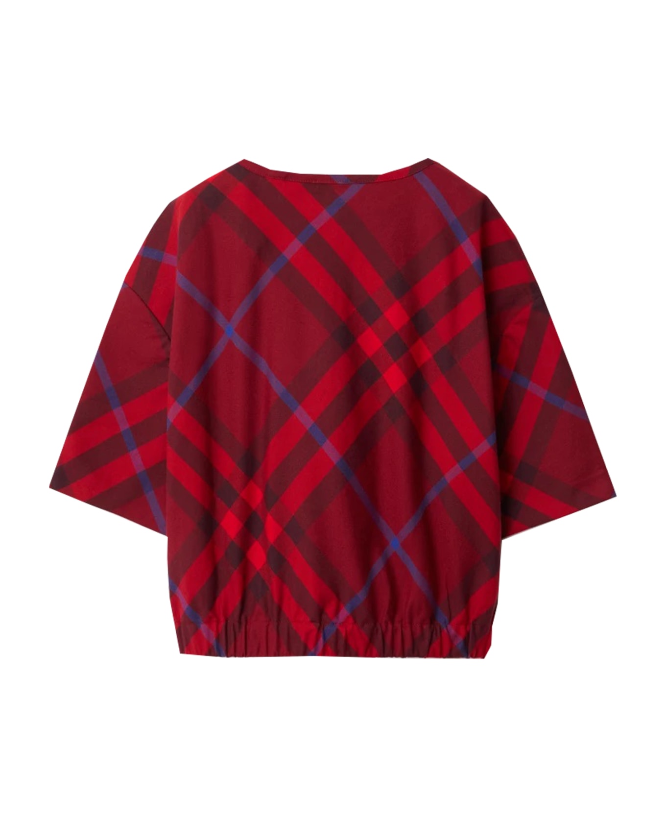 Burberry Check Cotton Blouse - Red