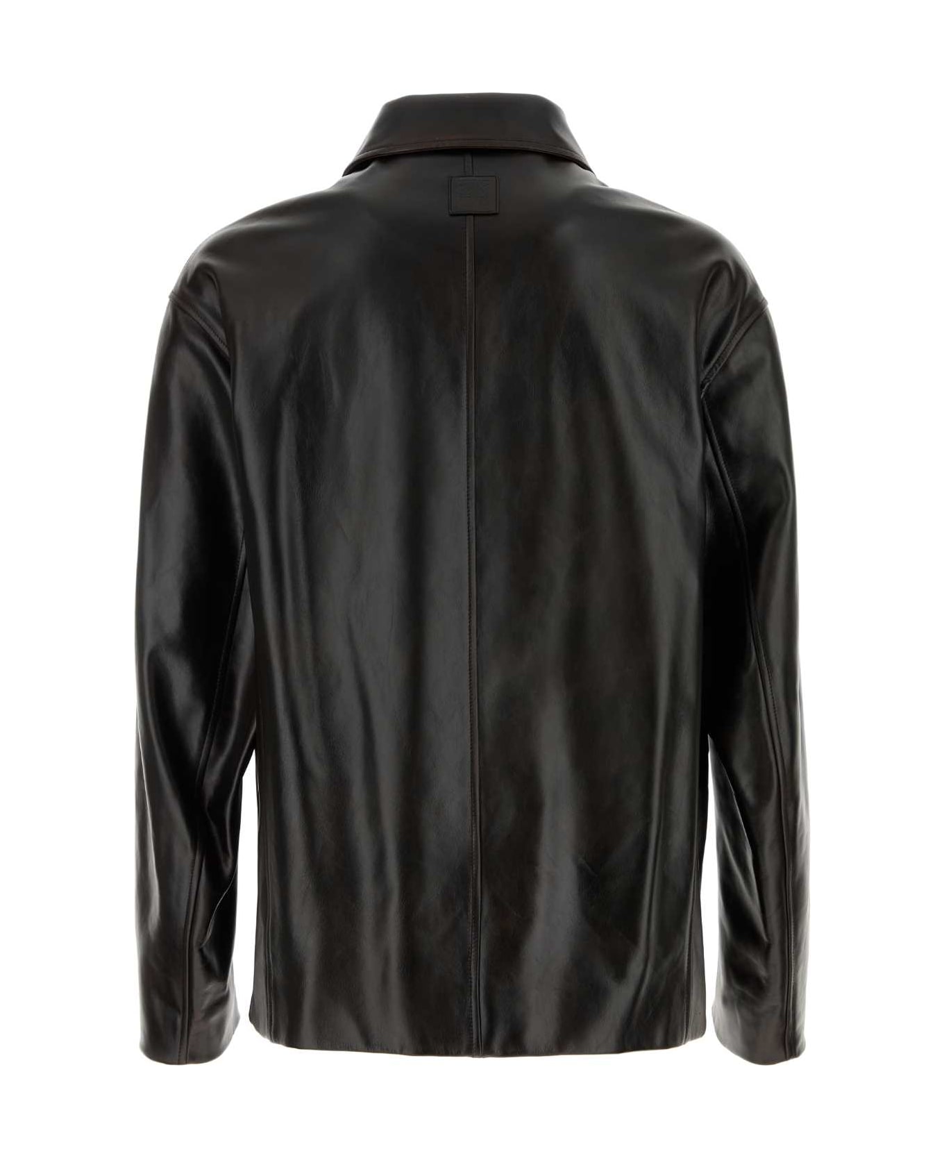 Loewe Black Leather Jacket - EBONY