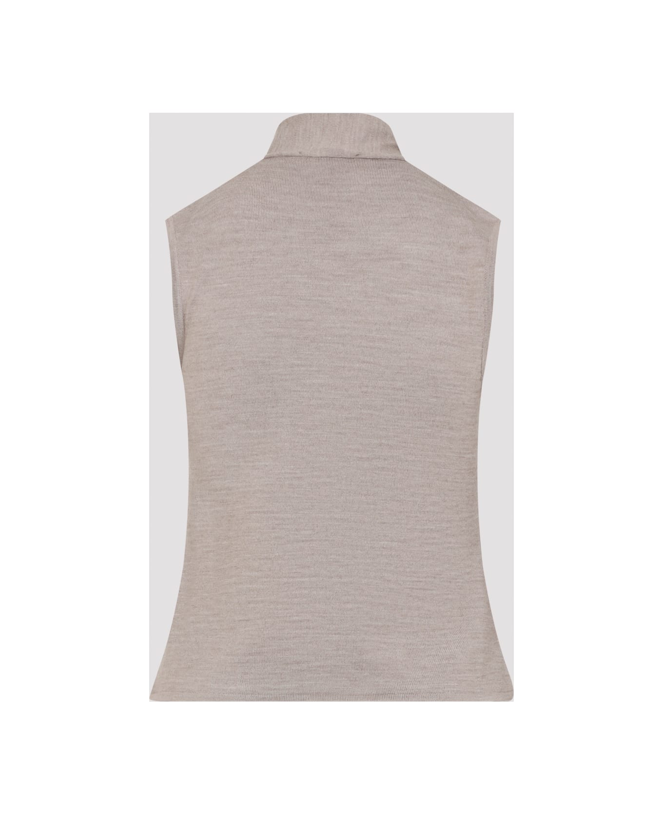 Lemaire Asymmetrical Sleeveless Cardigan - Light Taupe