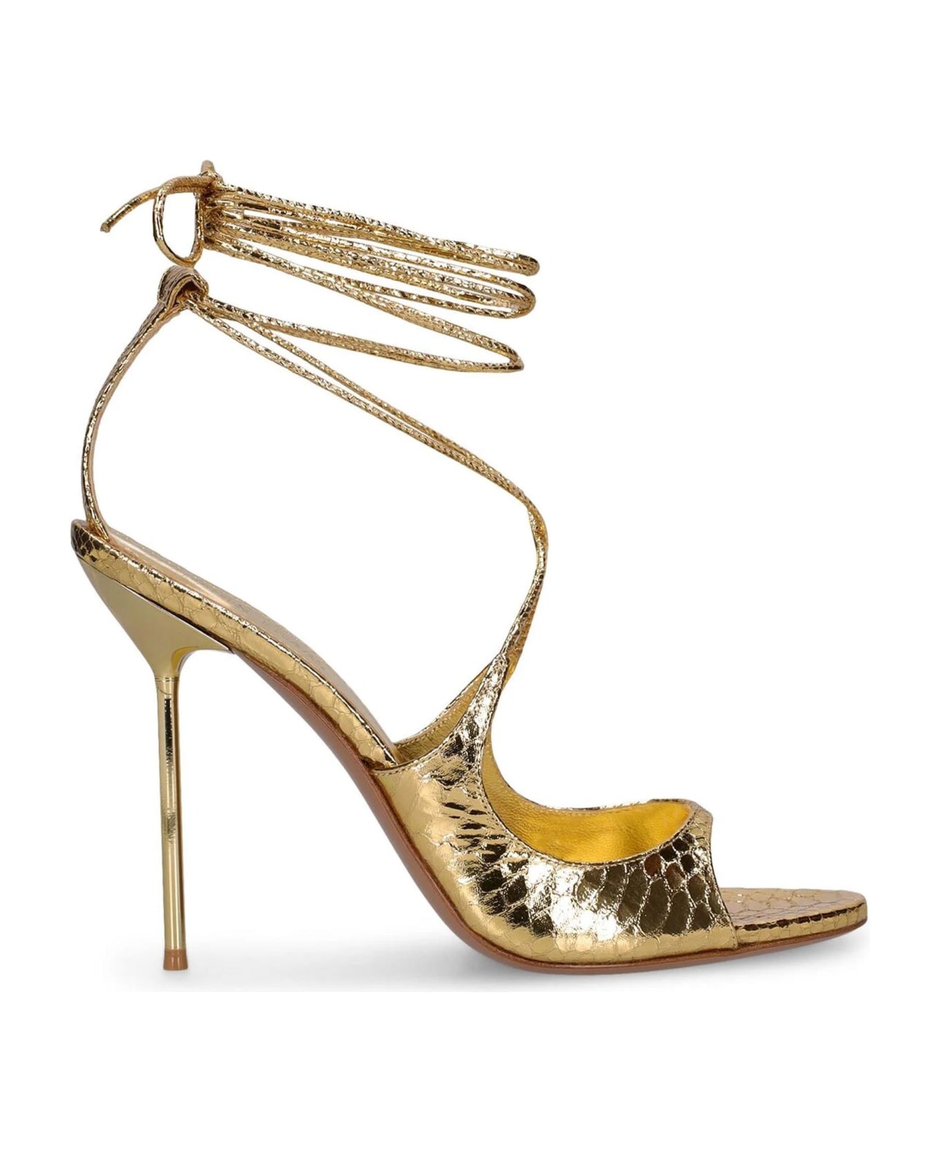 Paris Texas Loulou Lace-up Stiletto Sandal - Golden