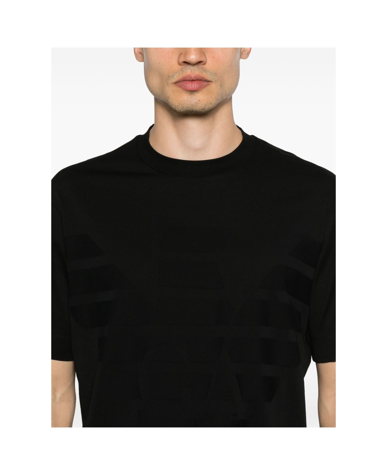 Emporio Armani Logo Cotton T-shirt - Black