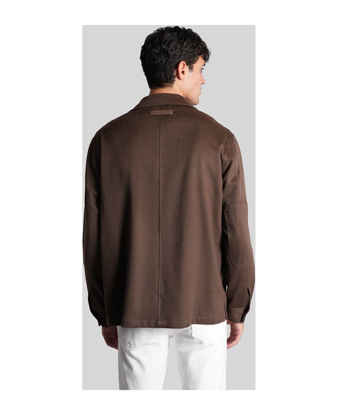 Zegna Casual Jacket In Brown Wool - brown